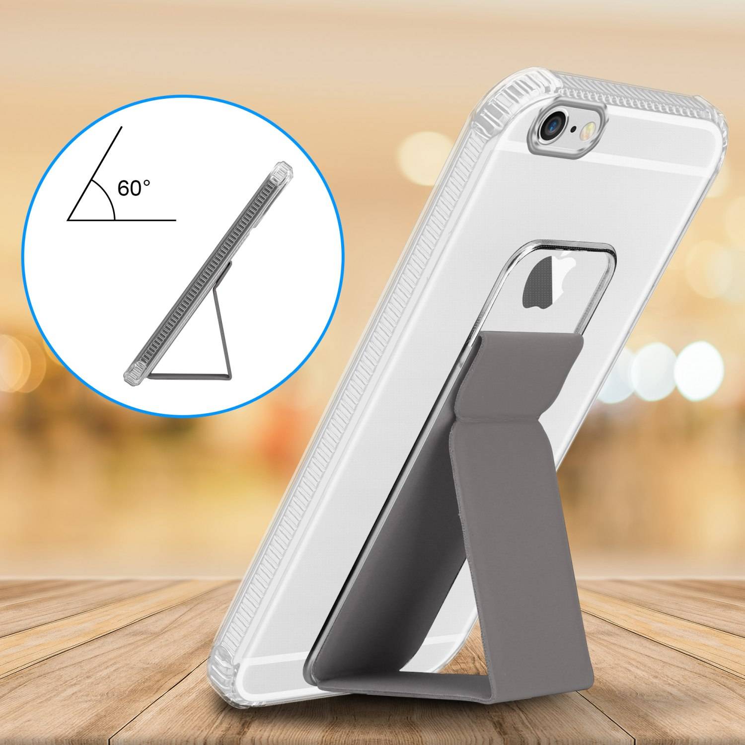 Cadorabo Schutzhülle für Apple iPhone 6 PLUS / 6S PLUS Hülle in Grau Etui TPU Silikon Case Cover Standfunktion