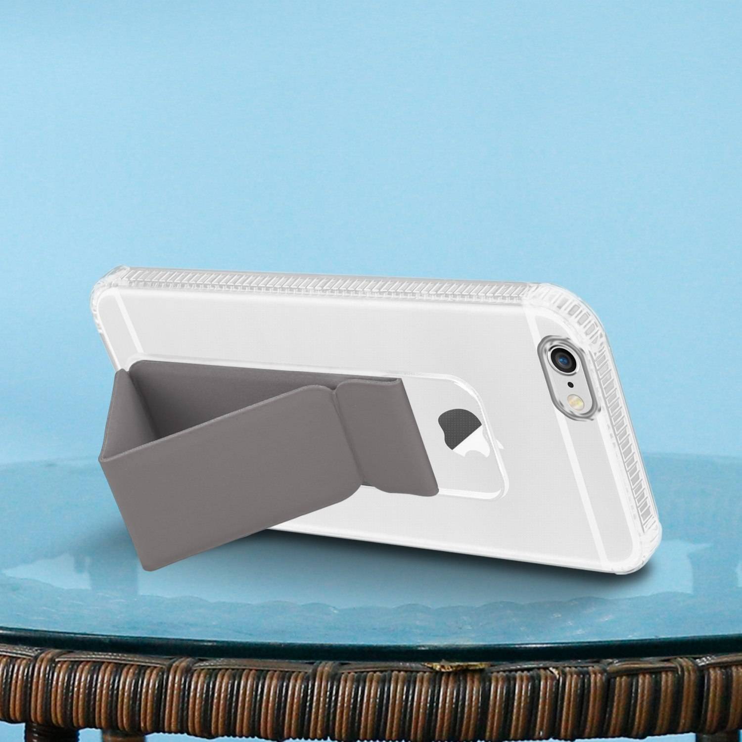 Cadorabo Schutzhülle für Apple iPhone 6 PLUS / 6S PLUS Hülle in Grau Etui TPU Silikon Case Cover Standfunktion