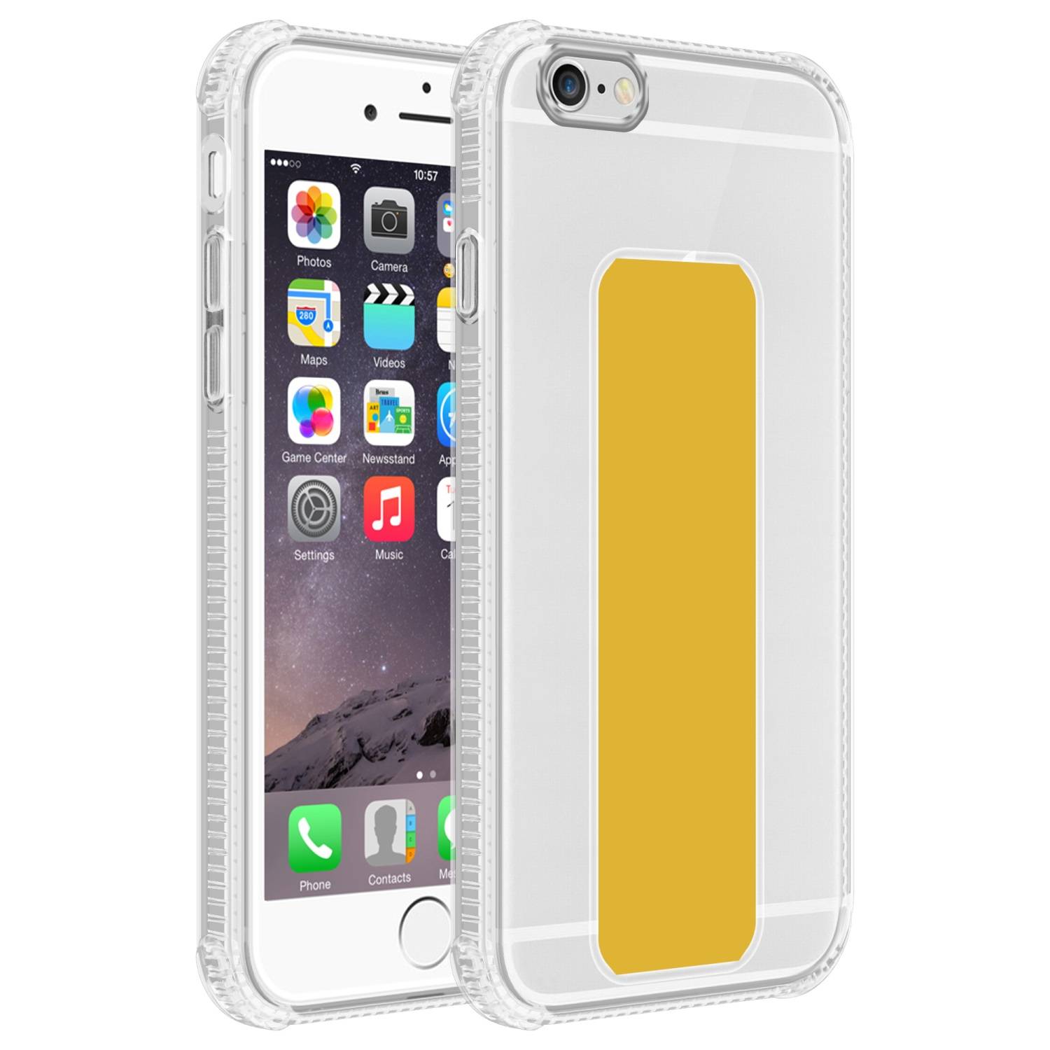 Cadorabo Schutzhülle für Apple iPhone 6 PLUS / 6S PLUS Hülle in Gelb Etui TPU Silikon Case Cover Standfunktion