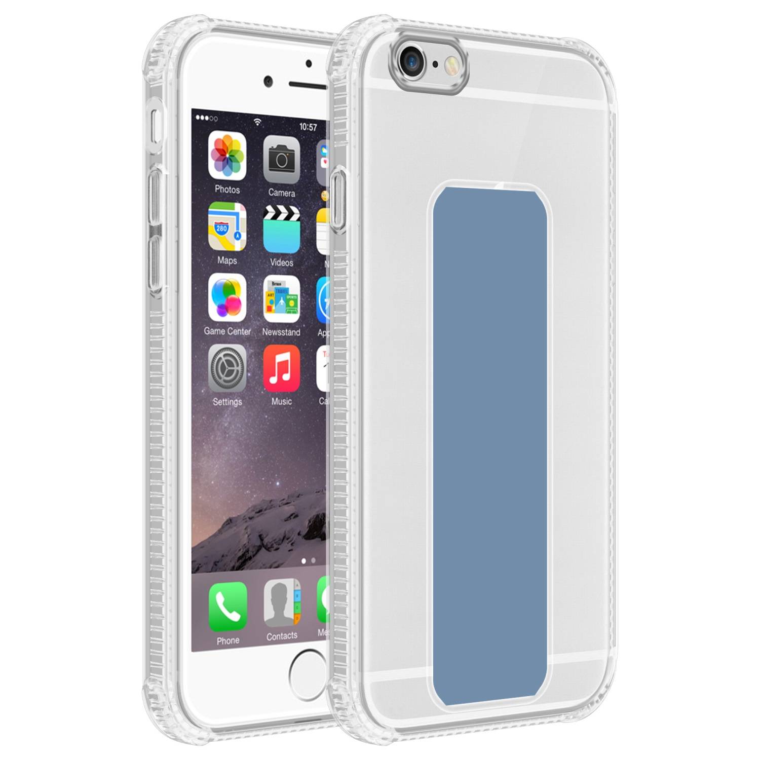 Cadorabo Schutzhülle für Apple iPhone 6 PLUS / 6S PLUS Hülle in Blau Etui TPU Silikon Case Cover Standfunktion
