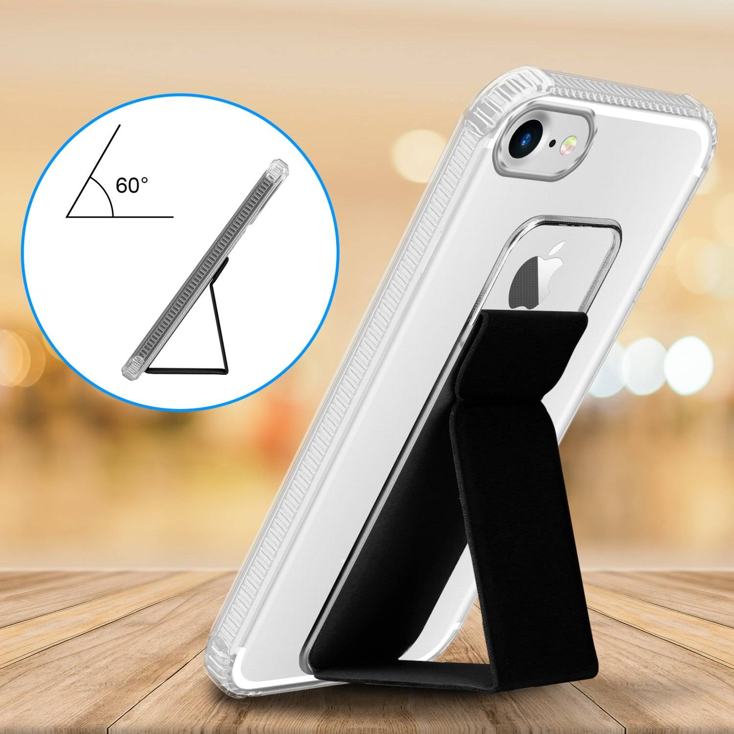 Cadorabo Schutzhülle für Apple iPhone 7 / 7S / 8 / SE 2020 Hülle in Schwarz Etui TPU Silikon Case Cover Standfunktion