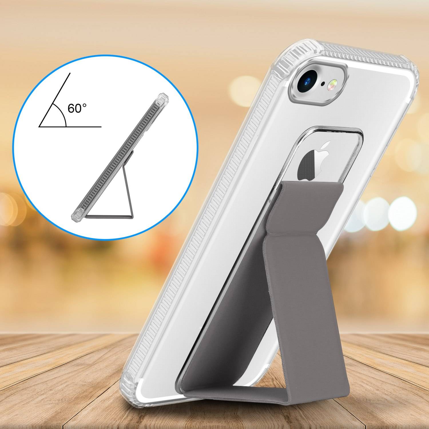 Cadorabo Schutzhülle für Apple iPhone 7 / 7S / 8 / SE 2020 Hülle in Grau Etui TPU Silikon Case Cover Standfunktion