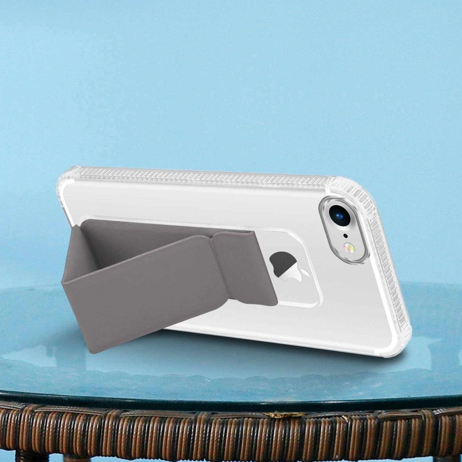 Cadorabo Schutzhülle für Apple iPhone 7 / 7S / 8 / SE 2020 Hülle in Grau Etui TPU Silikon Case Cover Standfunktion