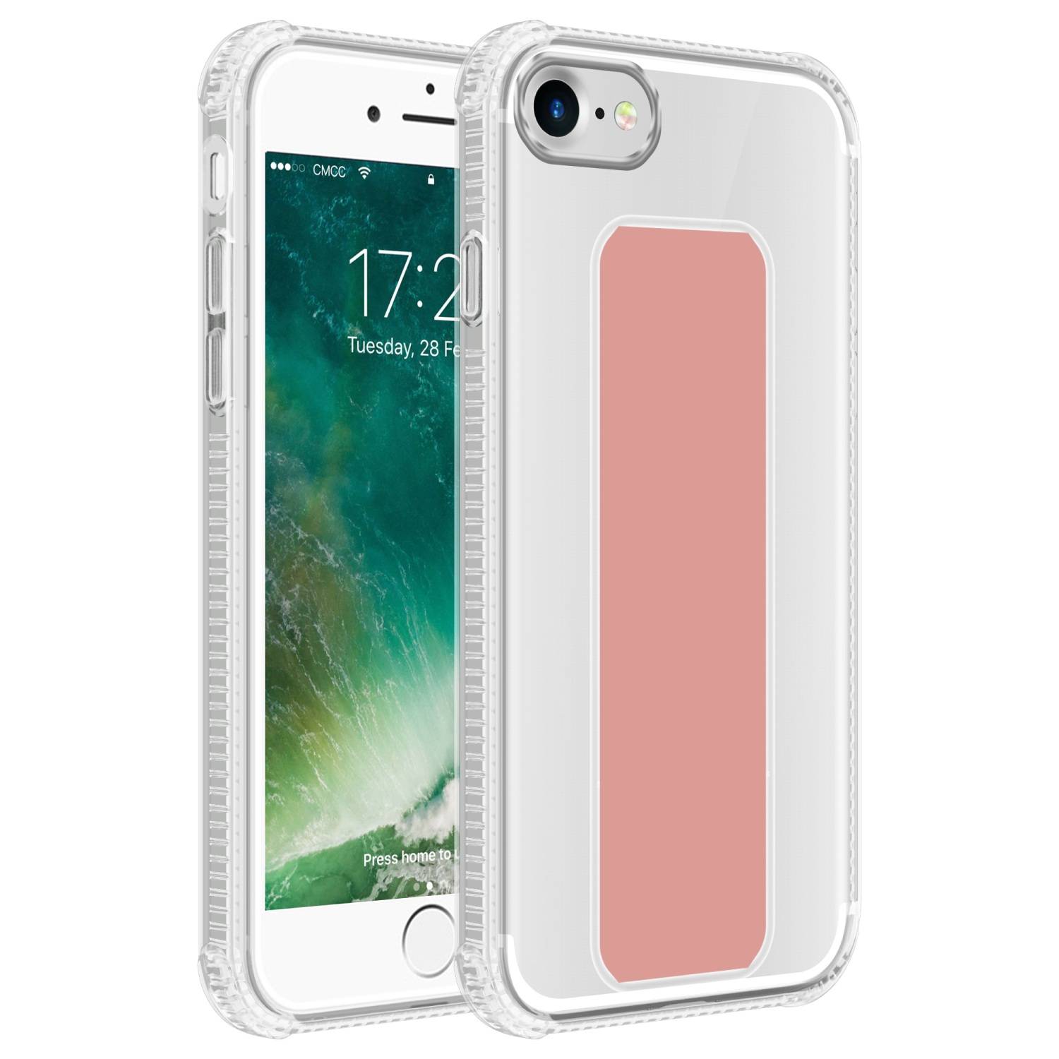 Cadorabo Schutzhülle für Apple iPhone 7 / 7S / 8 / SE 2020 Hülle in Rosa Etui TPU Silikon Case Cover Standfunktion