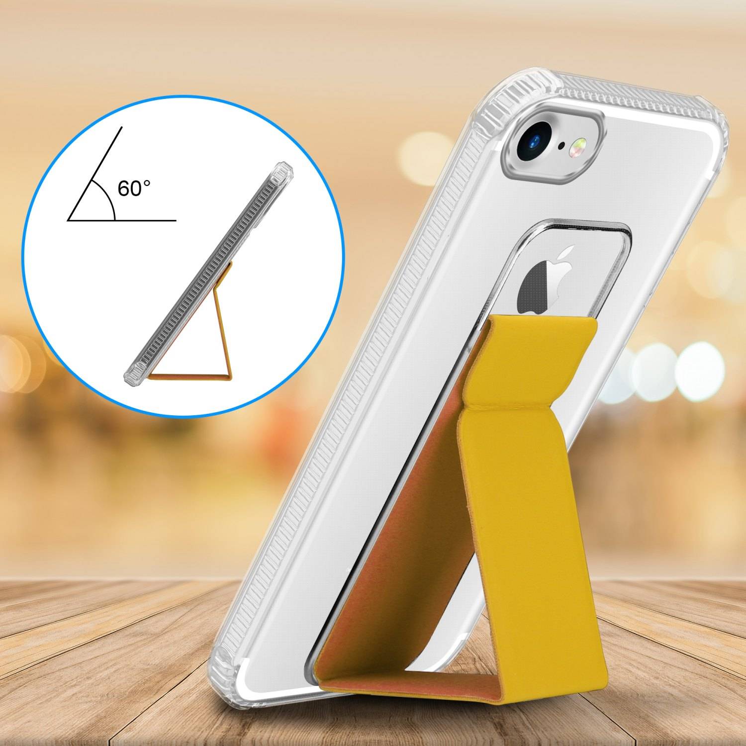 Cadorabo Schutzhülle für Apple iPhone 7 / 7S / 8 / SE 2020 Hülle in Gelb Etui TPU Silikon Case Cover Standfunktion