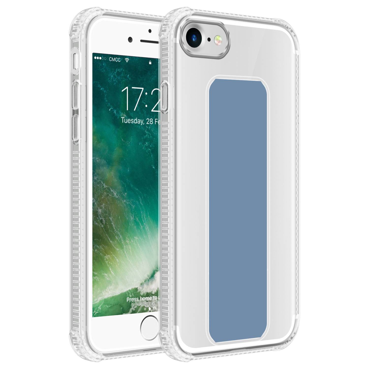 Cadorabo Schutzhülle für Apple iPhone 7 / 7S / 8 / SE 2020 Hülle in Blau Etui TPU Silikon Case Cover Standfunktion