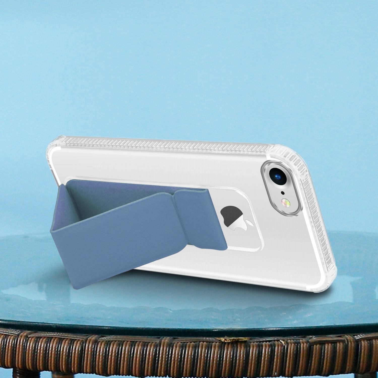 Cadorabo Schutzhülle für Apple iPhone 7 / 7S / 8 / SE 2020 Hülle in Blau Etui TPU Silikon Case Cover Standfunktion