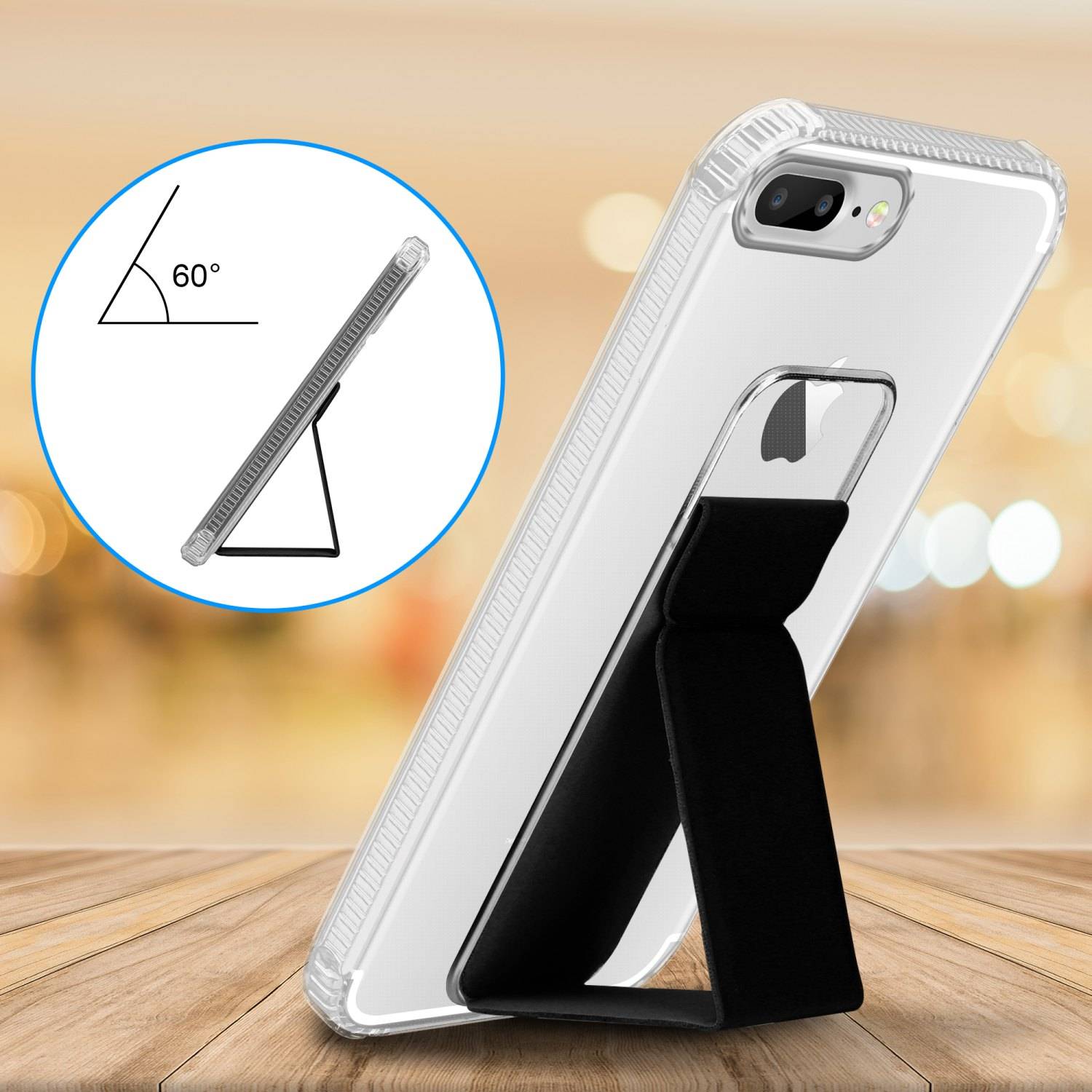 Cadorabo Schutzhülle für Apple iPhone 7 PLUS / 7S PLUS / 8 PLUS Hülle in Schwarz Etui TPU Silikon Case Cover