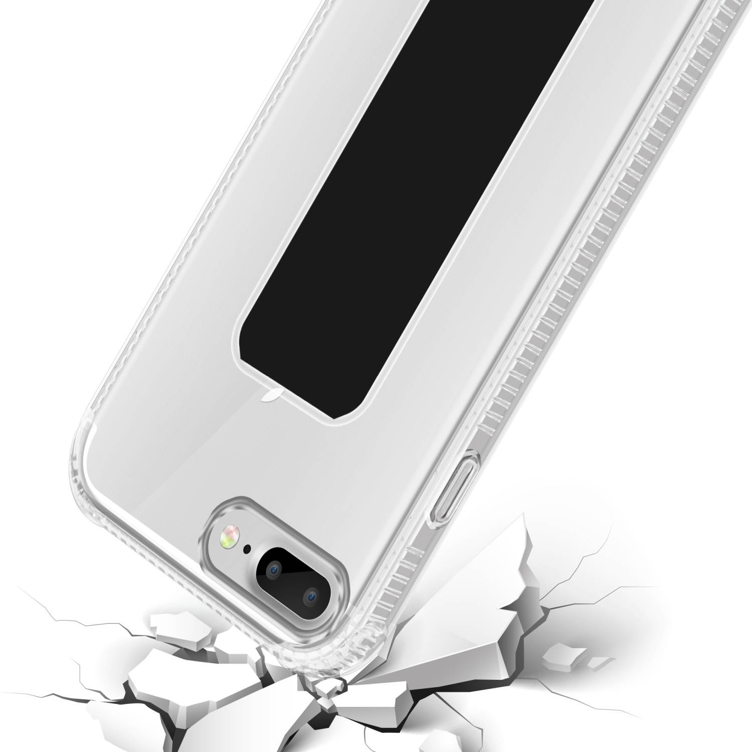 Cadorabo Schutzhülle für Apple iPhone 7 PLUS / 7S PLUS / 8 PLUS Hülle in Schwarz Etui TPU Silikon Case Cover