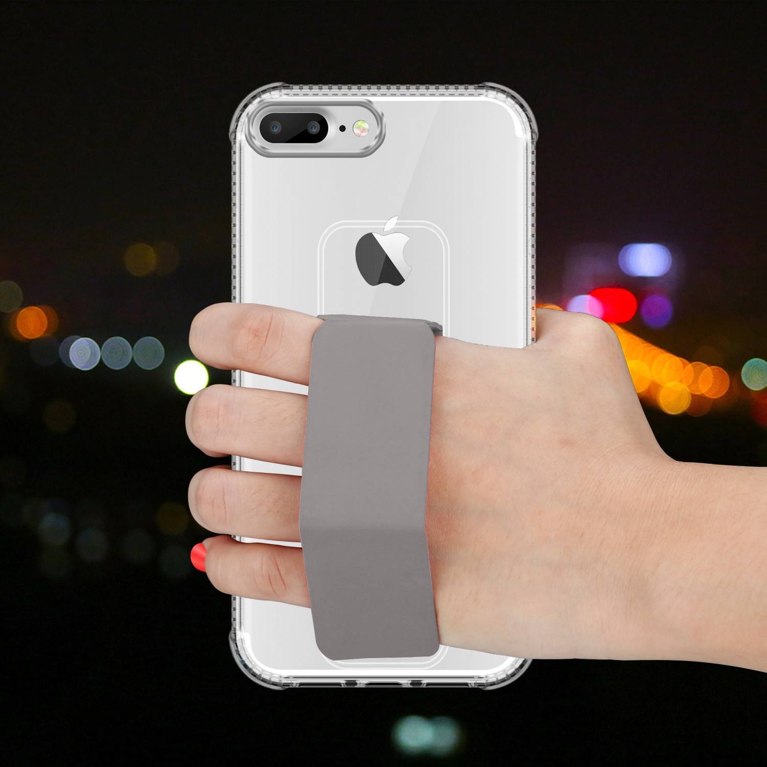 Cadorabo Schutzhülle für Apple iPhone 7 PLUS / 7S PLUS / 8 PLUS Hülle in Grau Etui TPU Silikon Case Cover Standfunktion