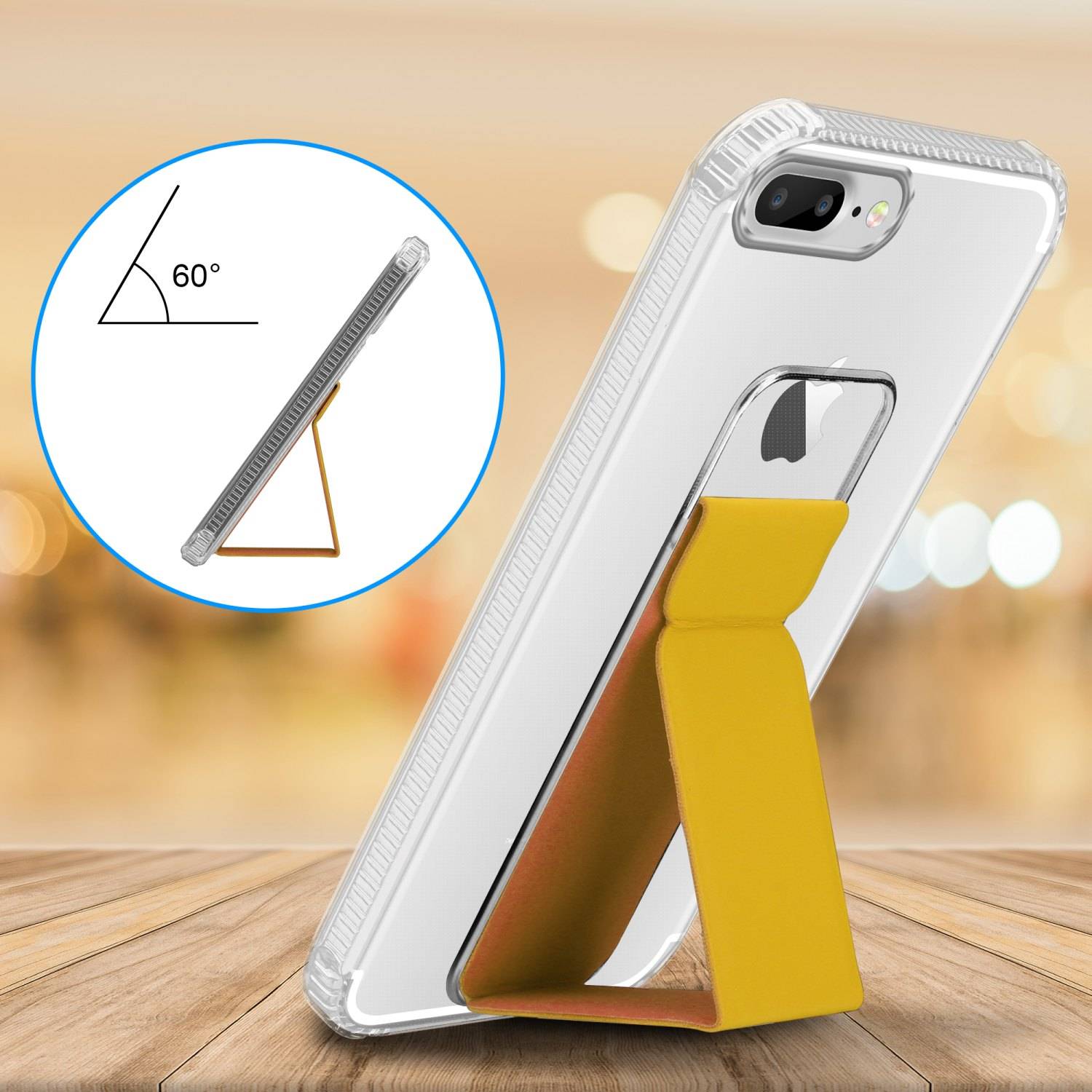 Cadorabo Schutzhülle für Apple iPhone 7 PLUS / 7S PLUS / 8 PLUS Hülle in Gelb Etui TPU Silikon Case Cover Standfunktion