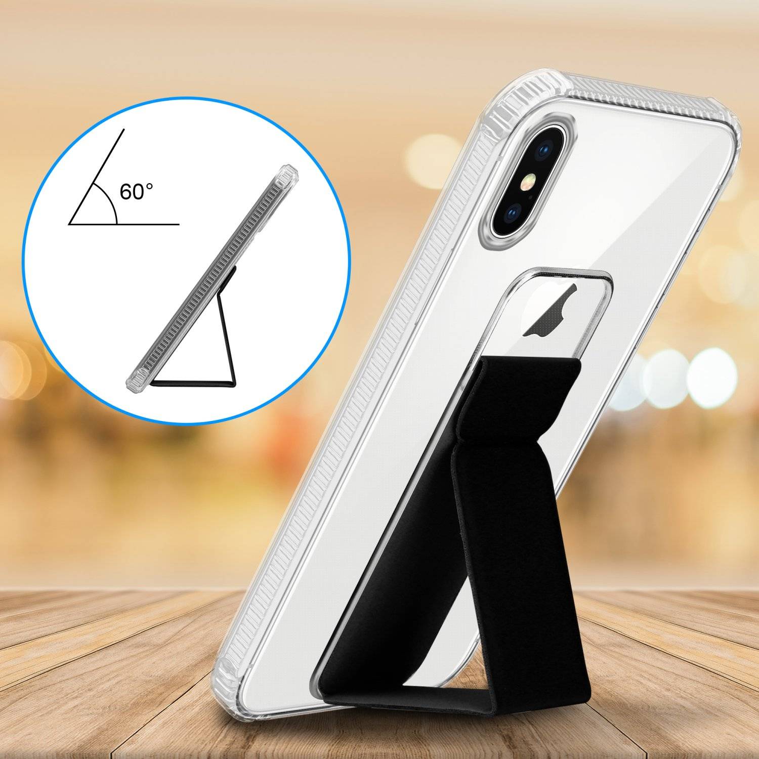 Cadorabo Schutzhülle für Apple iPhone X / XS Hülle in Schwarz Etui TPU Silikon Case Cover Standfunktion