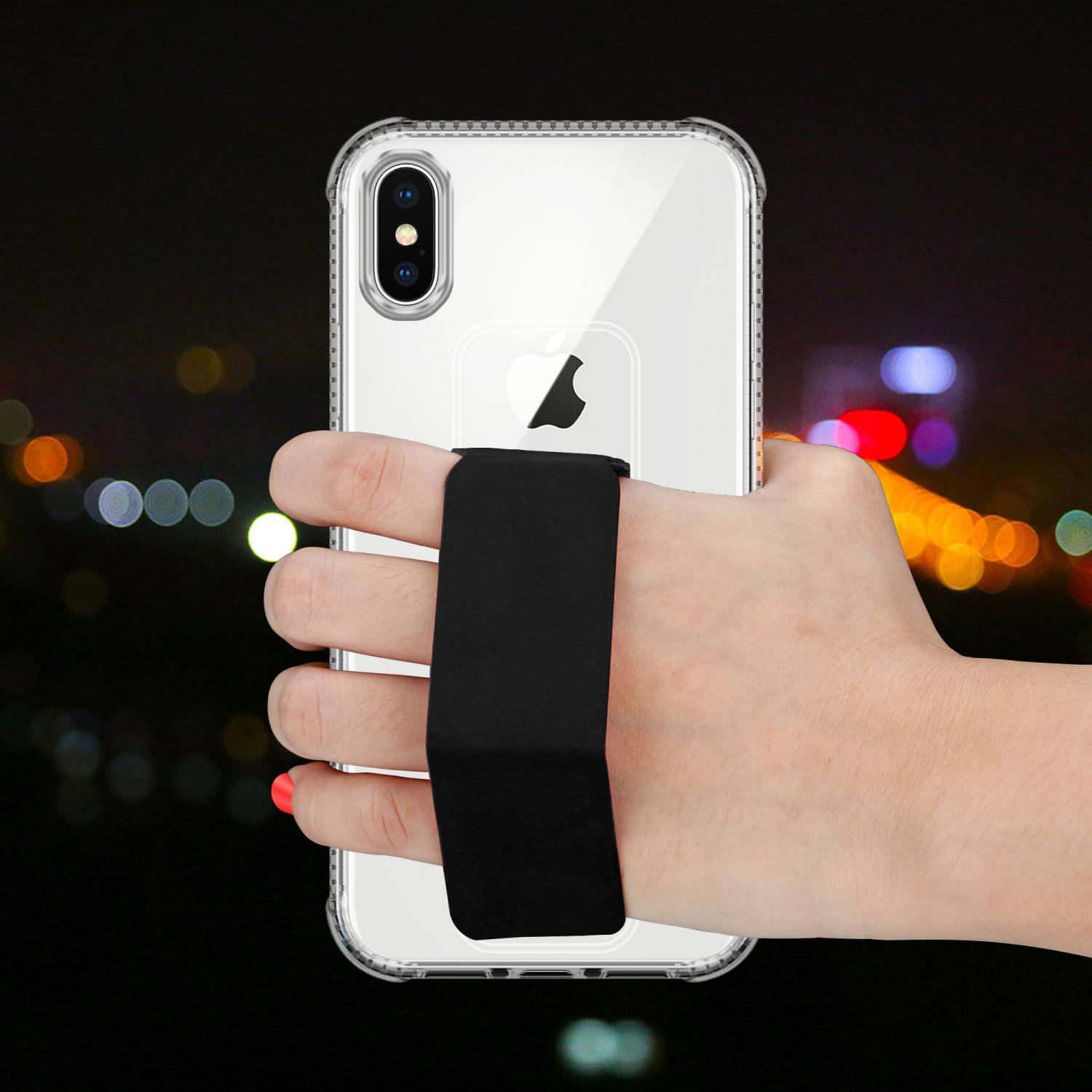 Cadorabo Schutzhülle für Apple iPhone X / XS Hülle in Schwarz Etui TPU Silikon Case Cover Standfunktion