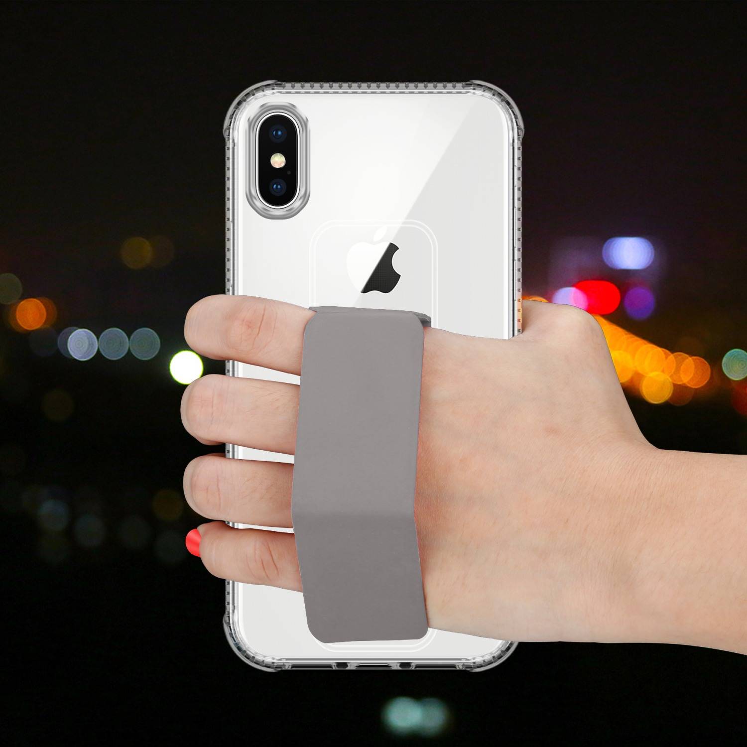 Cadorabo Schutzhülle für Apple iPhone X / XS Hülle in Grau Etui TPU Silikon Case Cover Standfunktion