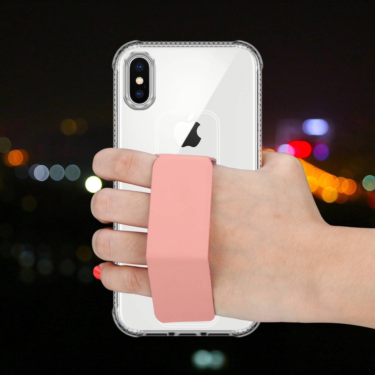 Cadorabo Schutzhülle für Apple iPhone X / XS Hülle in Rosa Etui TPU Silikon Case Cover Standfunktion