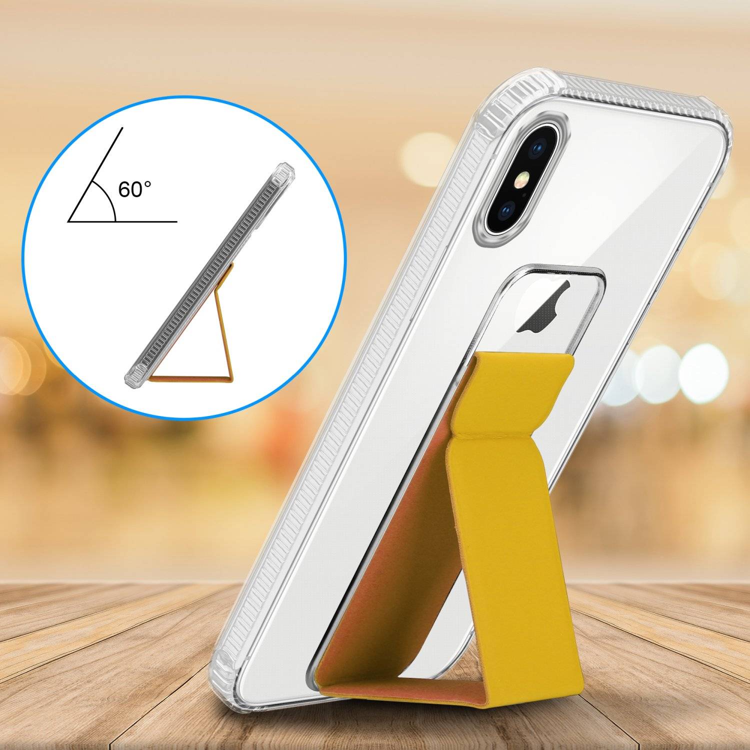 Cadorabo Schutzhülle für Apple iPhone X / XS Hülle in Gelb Etui TPU Silikon Case Cover Standfunktion