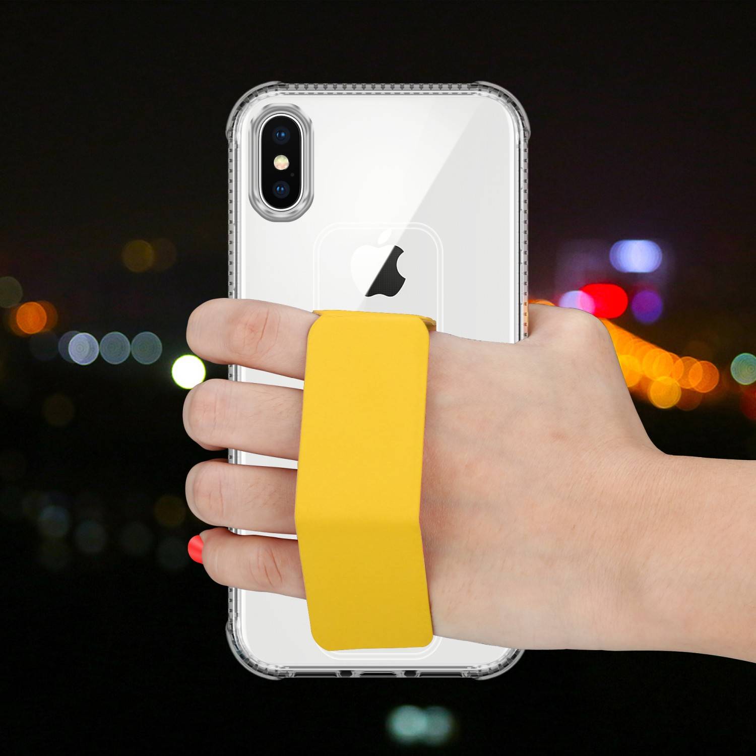Cadorabo Schutzhülle für Apple iPhone X / XS Hülle in Gelb Etui TPU Silikon Case Cover Standfunktion