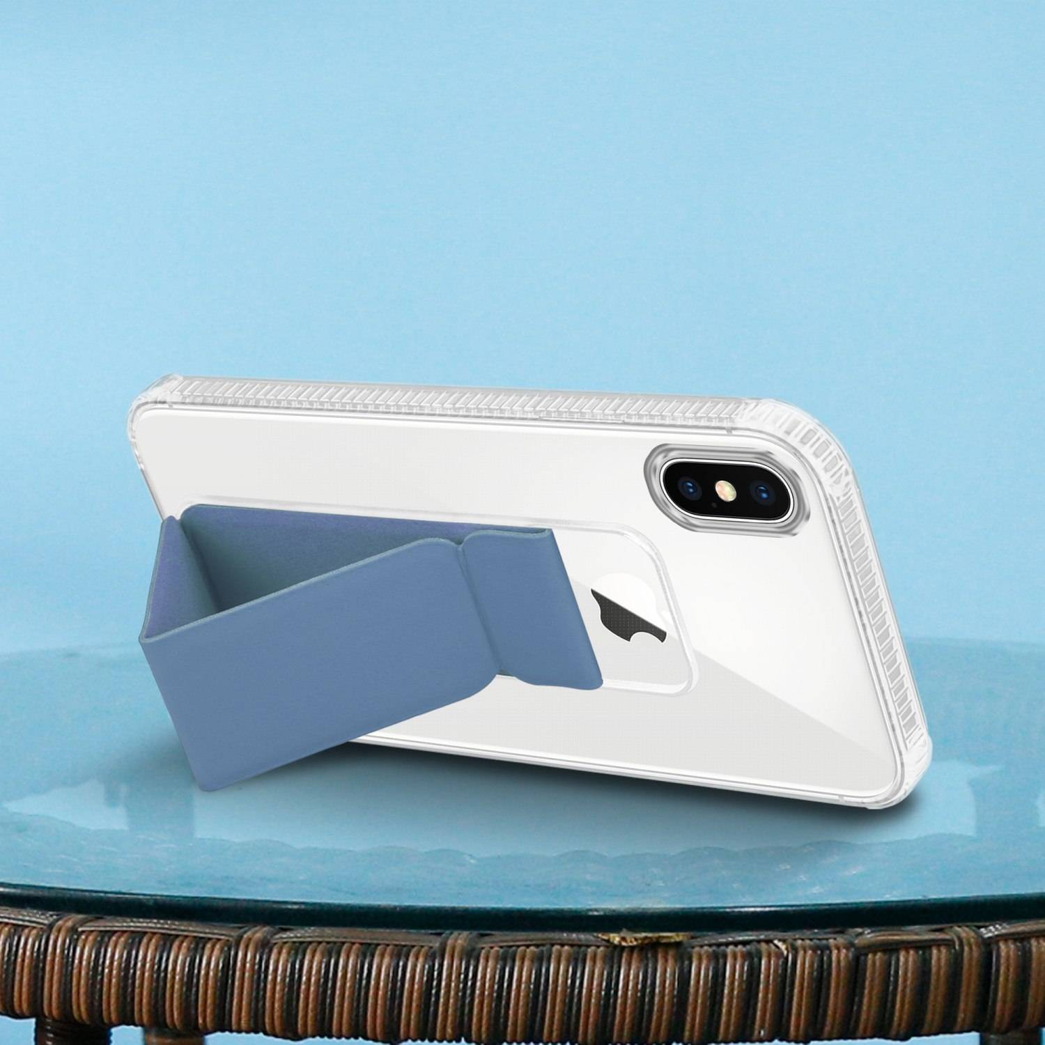 Cadorabo Schutzhülle für Apple iPhone X / XS Hülle in Blau Etui TPU Silikon Case Cover Standfunktion