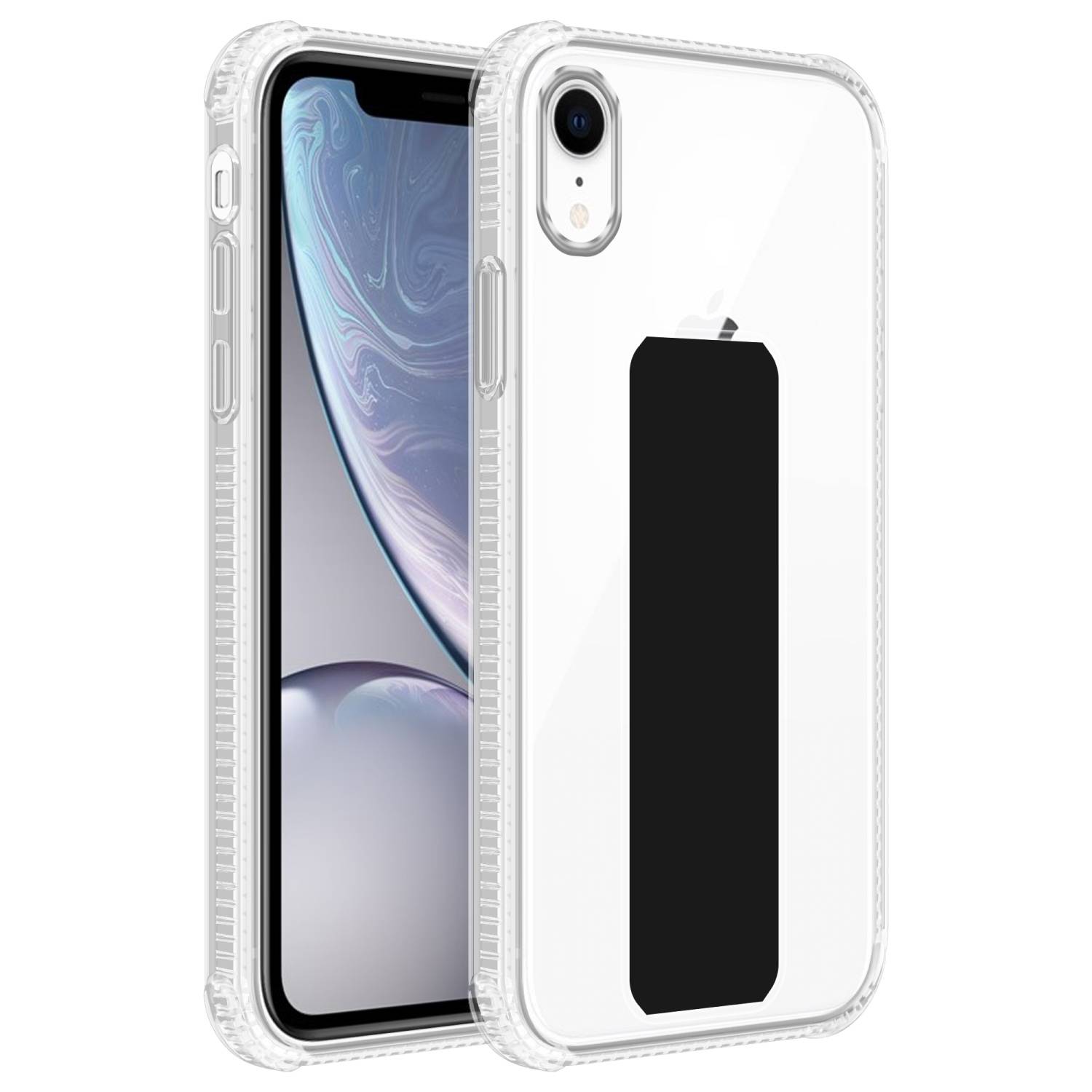 Cadorabo Schutzhülle für Apple iPhone XR Hülle in Schwarz Etui TPU Silikon Case Cover Standfunktion