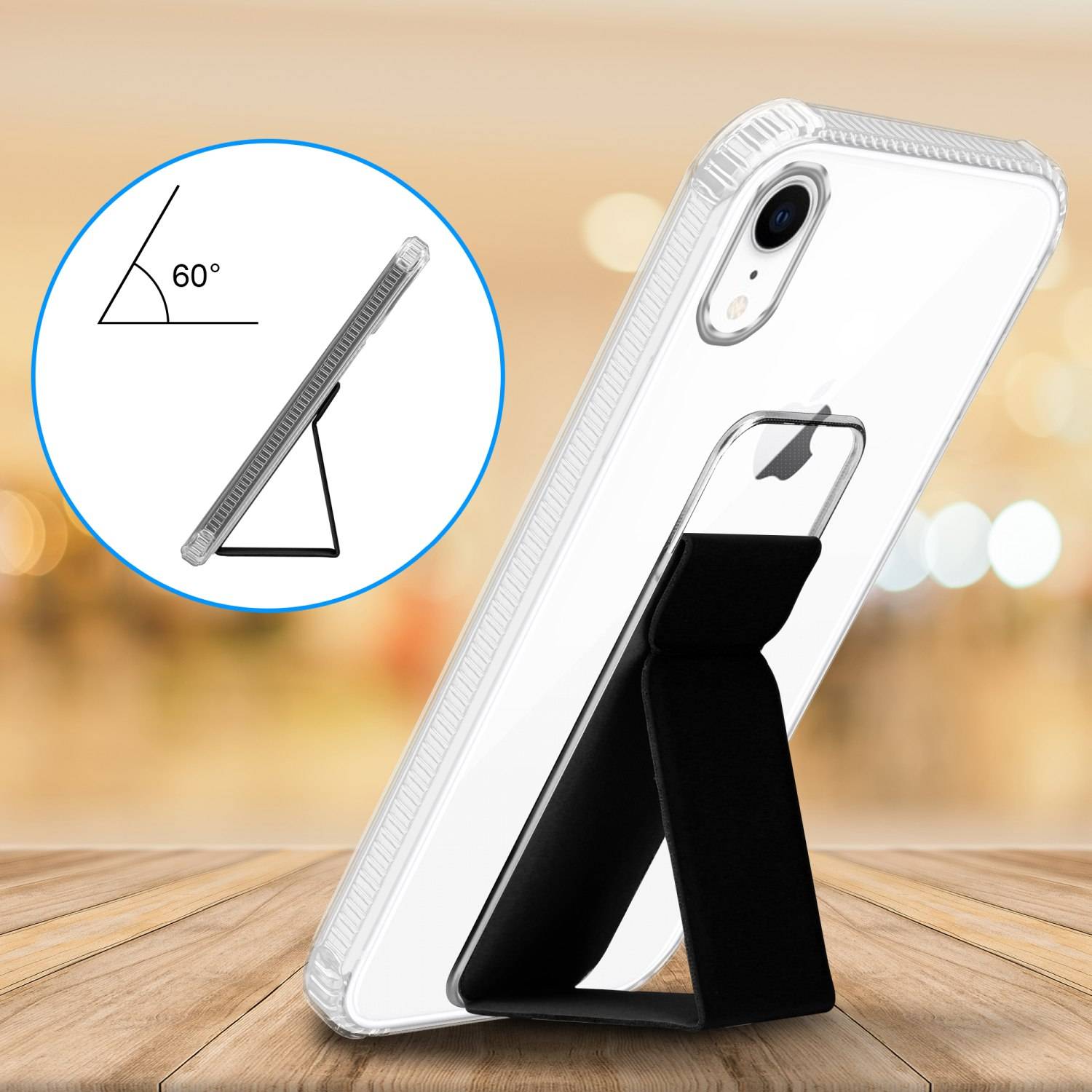 Cadorabo Schutzhülle für Apple iPhone XR Hülle in Schwarz Etui TPU Silikon Case Cover Standfunktion