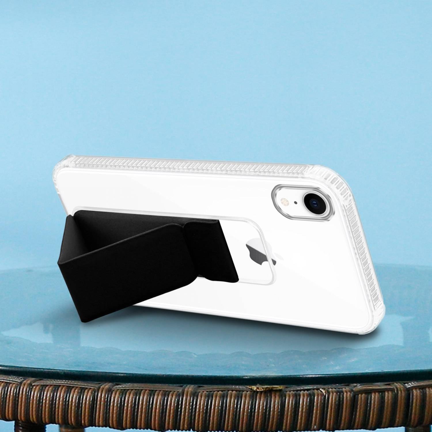 Cadorabo Schutzhülle für Apple iPhone XR Hülle in Schwarz Etui TPU Silikon Case Cover Standfunktion