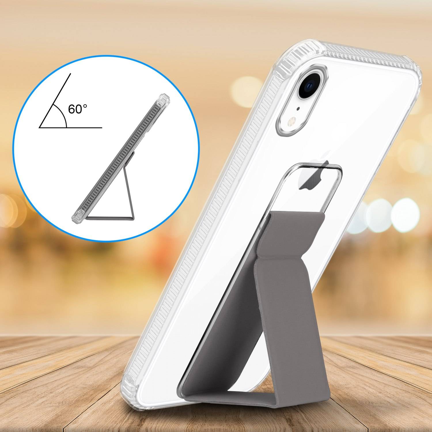 Cadorabo Schutzhülle für Apple iPhone XR Hülle in Grau Etui TPU Silikon Case Cover Standfunktion