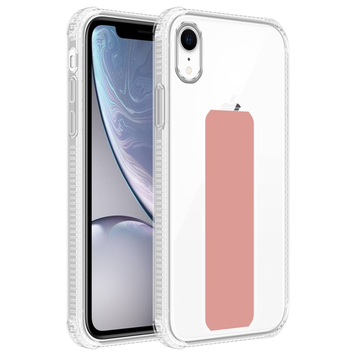 Cadorabo Schutzhülle für Apple iPhone XR Hülle in Rosa Etui TPU Silikon Case Cover Standfunktion