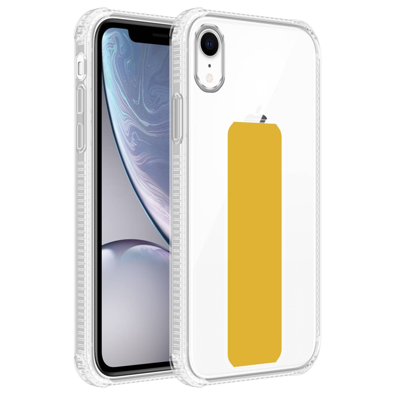 Cadorabo Schutzhülle für Apple iPhone XR Hülle in Gelb Etui TPU Silikon Case Cover Standfunktion