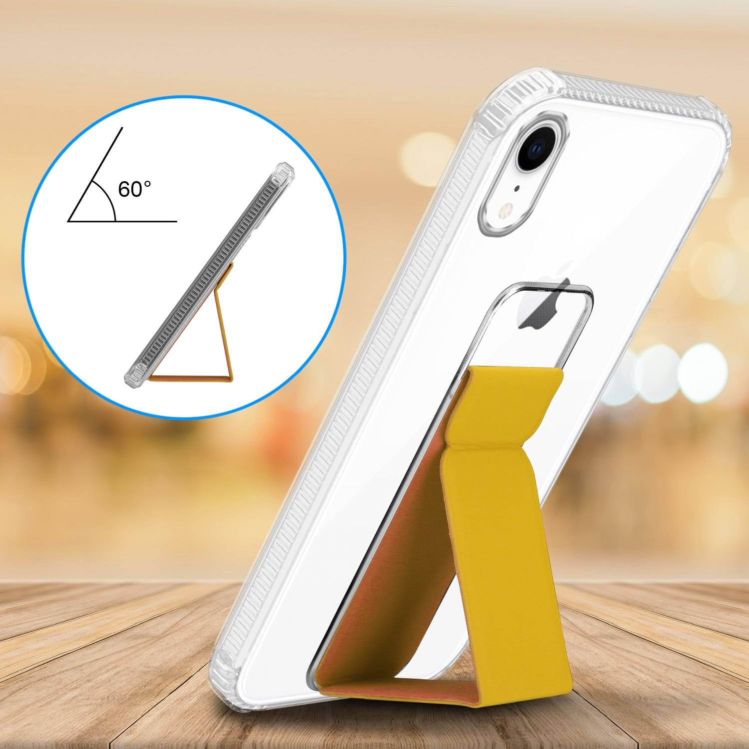 Cadorabo Schutzhülle für Apple iPhone XR Hülle in Gelb Etui TPU Silikon Case Cover Standfunktion