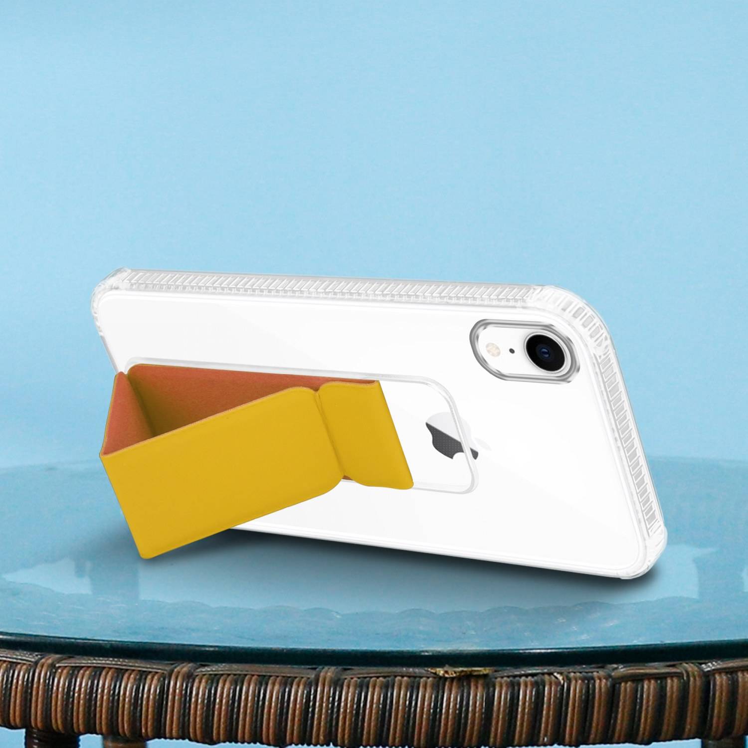 Cadorabo Schutzhülle für Apple iPhone XR Hülle in Gelb Etui TPU Silikon Case Cover Standfunktion