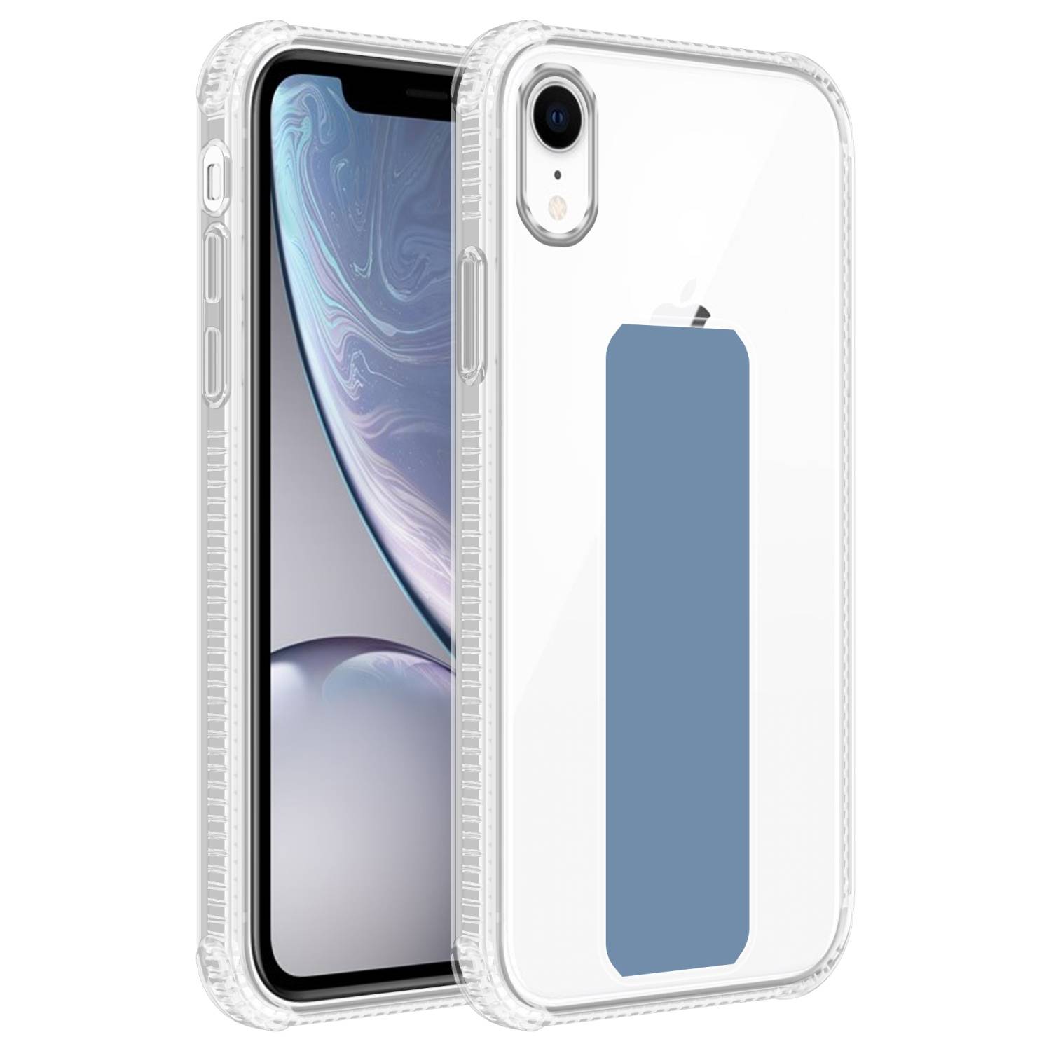 Cadorabo Schutzhülle für Apple iPhone XR Hülle in Blau Etui TPU Silikon Case Cover Standfunktion