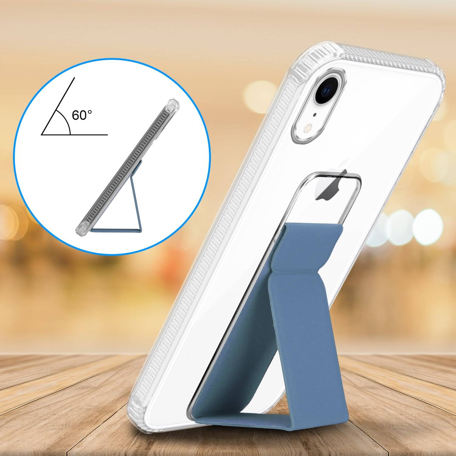 Cadorabo Schutzhülle für Apple iPhone XR Hülle in Blau Etui TPU Silikon Case Cover Standfunktion