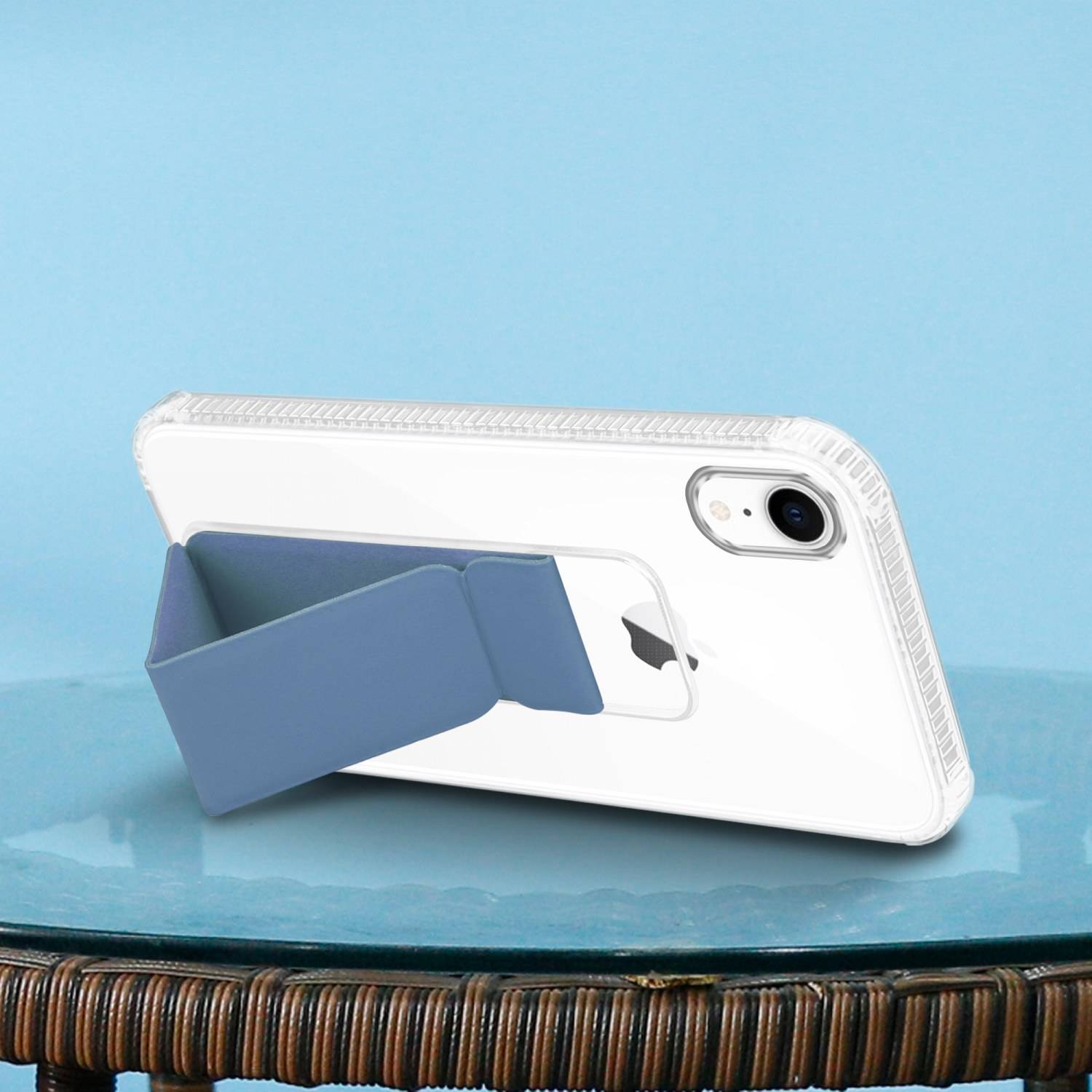 Cadorabo Schutzhülle für Apple iPhone XR Hülle in Blau Etui TPU Silikon Case Cover Standfunktion