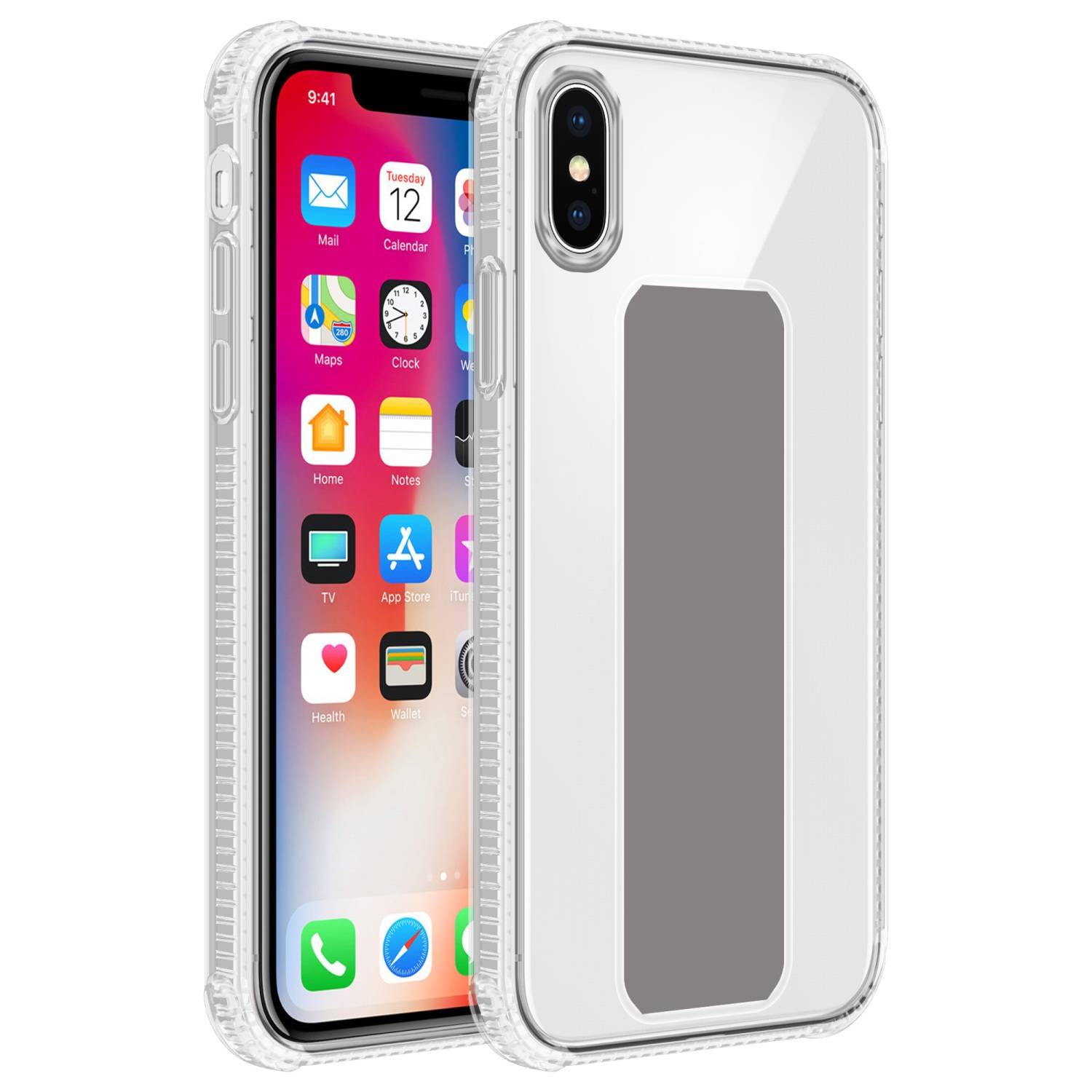 Cadorabo Schutzhülle für Apple iPhone XS MAX Hülle in Grau Etui TPU Silikon Case Cover Standfunktion