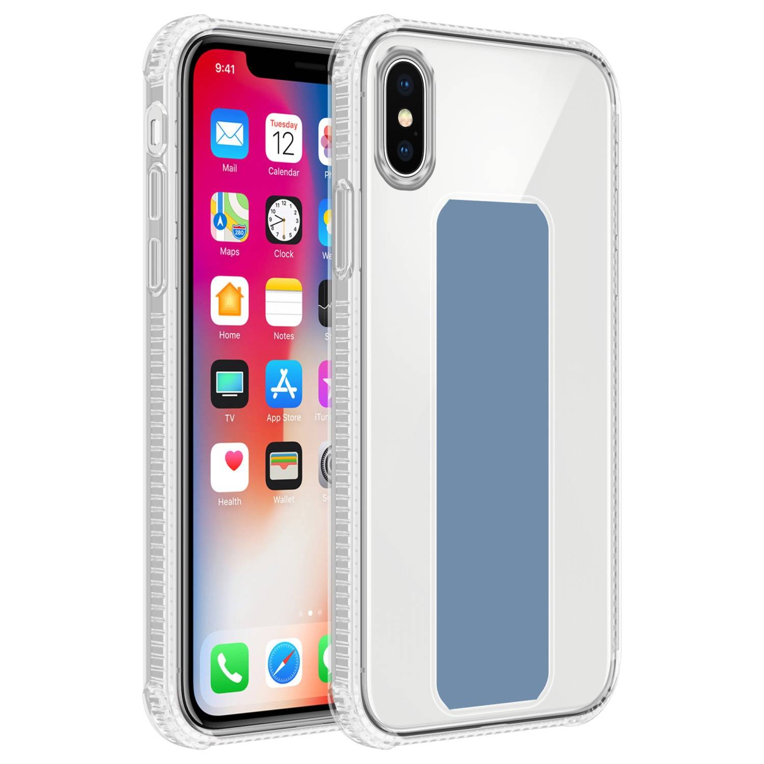 Cadorabo Schutzhülle für Apple iPhone XS MAX Hülle in Blau Etui TPU Silikon Case Cover Standfunktion