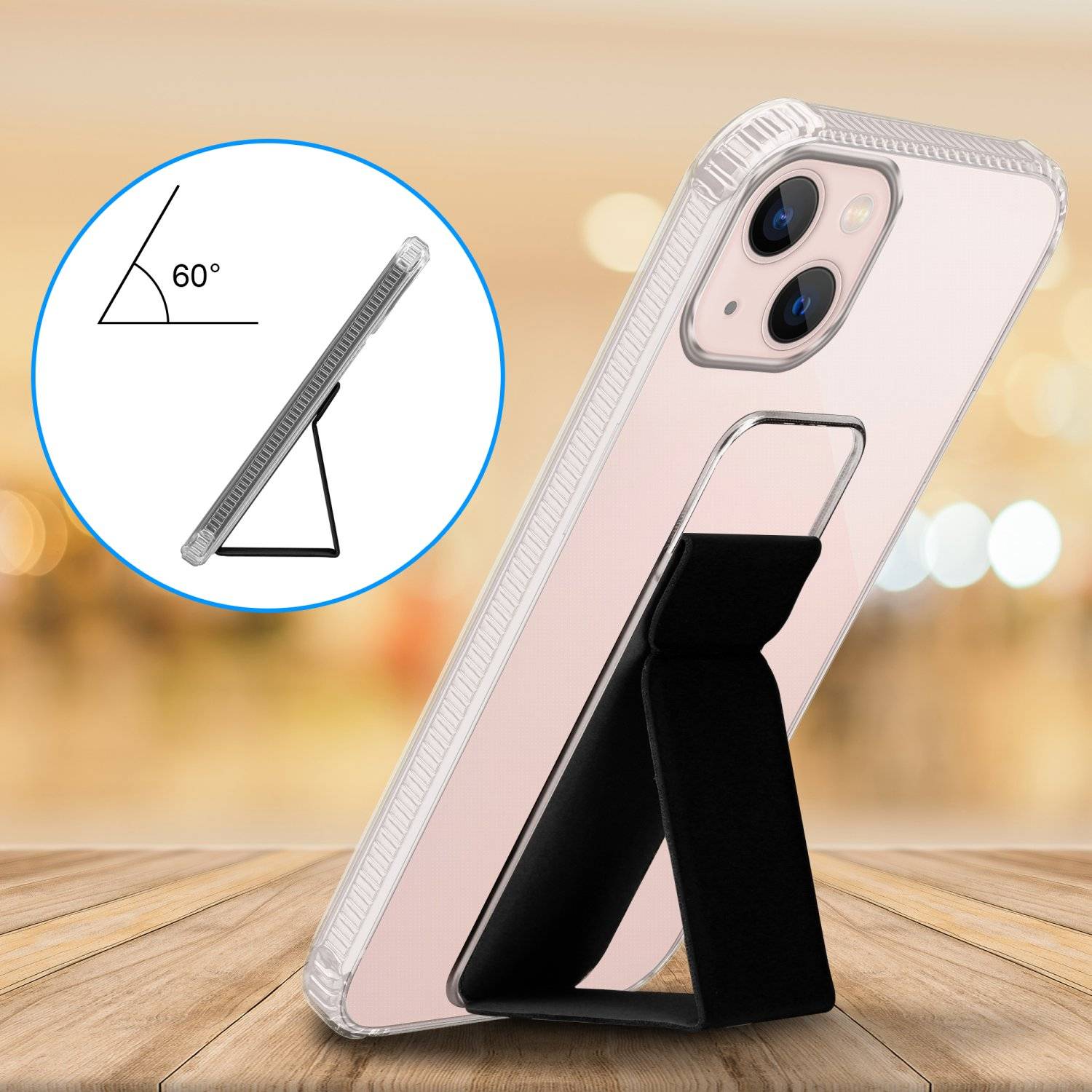 Cadorabo Schutzhülle für Apple iPhone 13 Hülle in Schwarz Etui TPU Silikon Case Cover Standfunktion