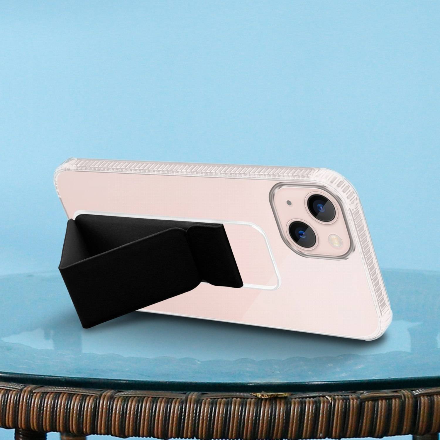 Cadorabo Schutzhülle für Apple iPhone 13 Hülle in Schwarz Etui TPU Silikon Case Cover Standfunktion