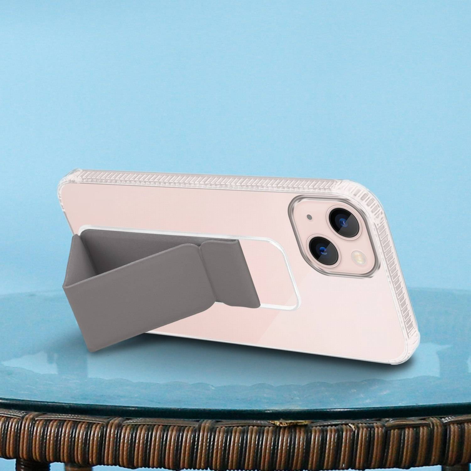 Cadorabo Schutzhülle für Apple iPhone 13 Hülle in Grau Etui TPU Silikon Case Cover Standfunktion