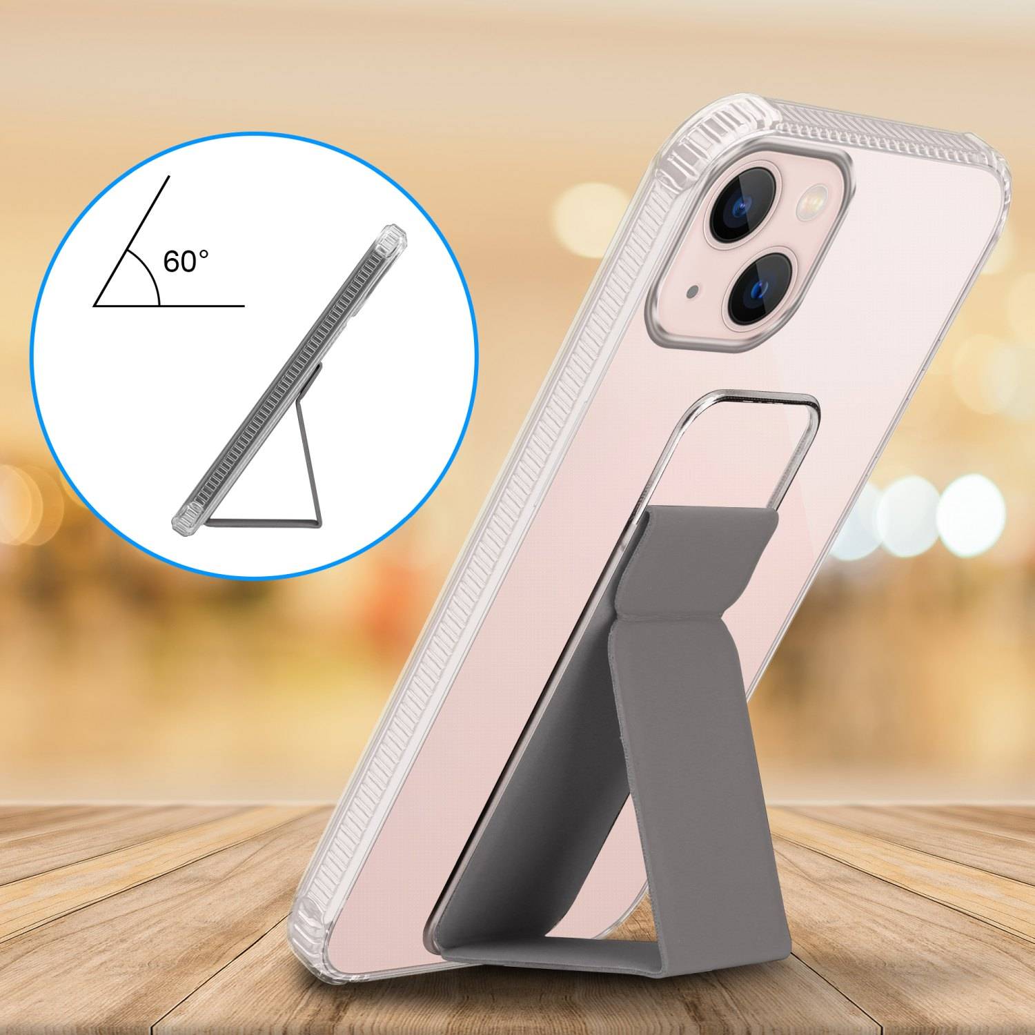 Cadorabo Schutzhülle für Apple iPhone 13 Hülle in Grau Etui TPU Silikon Case Cover Standfunktion