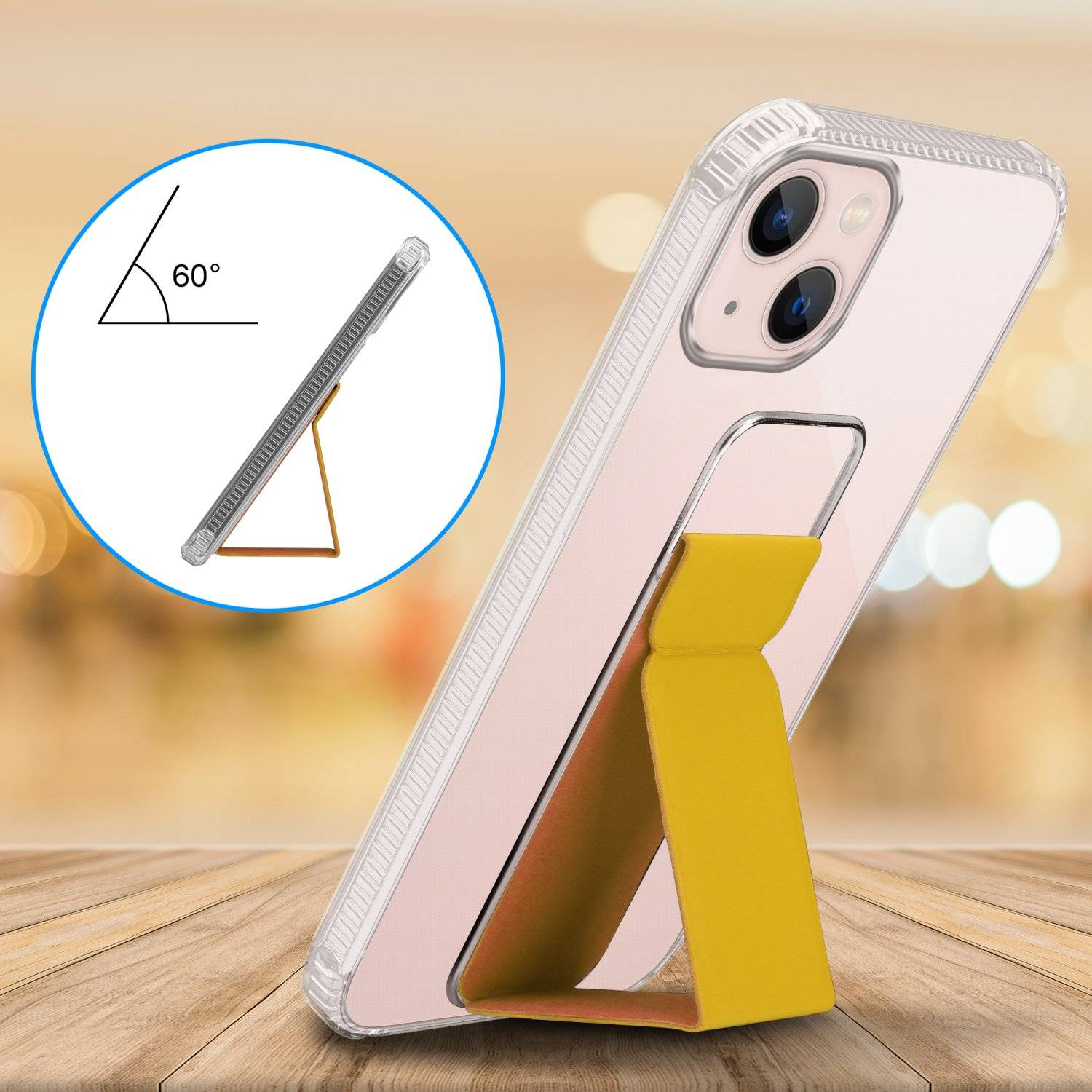 Cadorabo Schutzhülle für Apple iPhone 13 Hülle in Gelb Etui TPU Silikon Case Cover Standfunktion