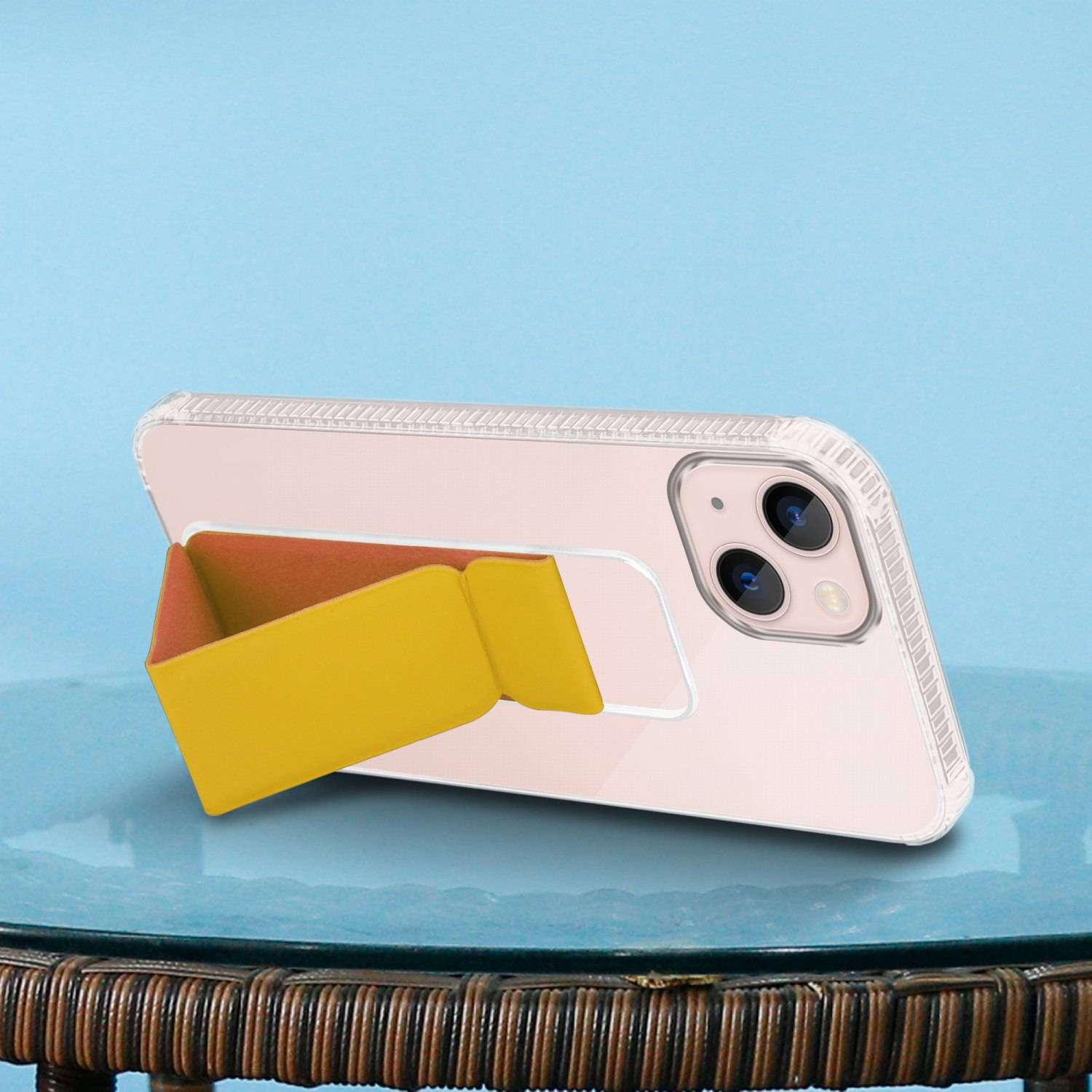 Cadorabo Schutzhülle für Apple iPhone 13 Hülle in Gelb Etui TPU Silikon Case Cover Standfunktion