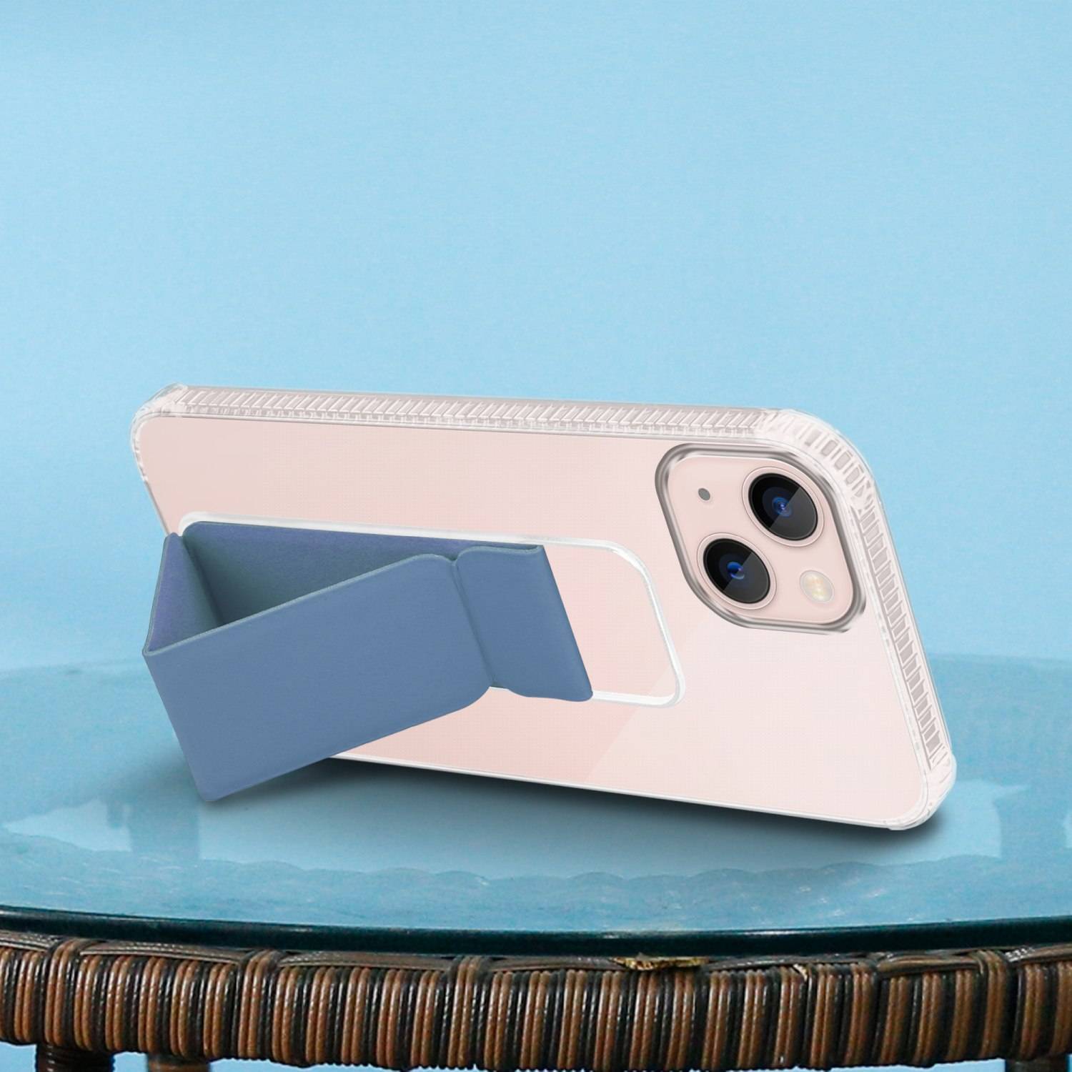 Cadorabo Schutzhülle für Apple iPhone 13 Hülle in Blau Etui TPU Silikon Case Cover Standfunktion