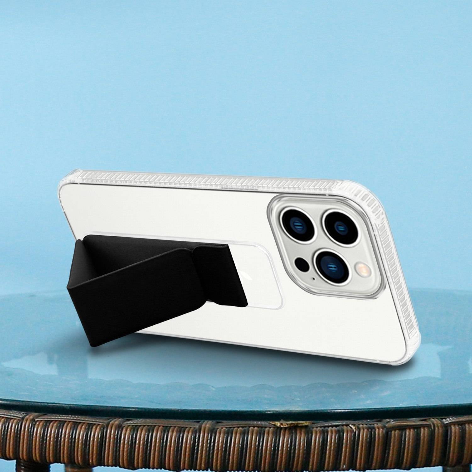 Cadorabo Schutzhülle für Apple iPhone 13 PRO Hülle in Schwarz Etui TPU Silikon Case Cover Standfunktion