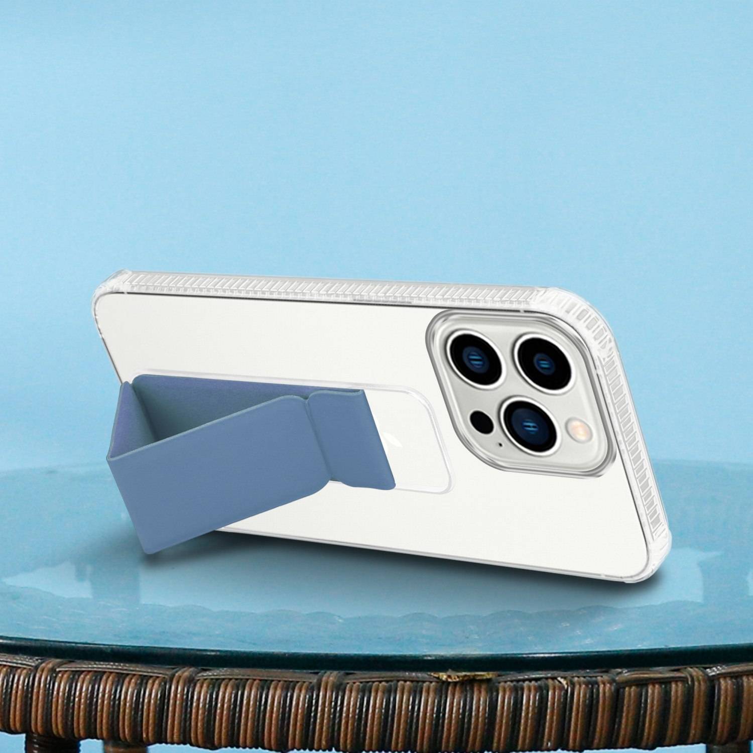 Cadorabo Schutzhülle für Apple iPhone 13 PRO Hülle in Blau Etui TPU Silikon Case Cover Standfunktion