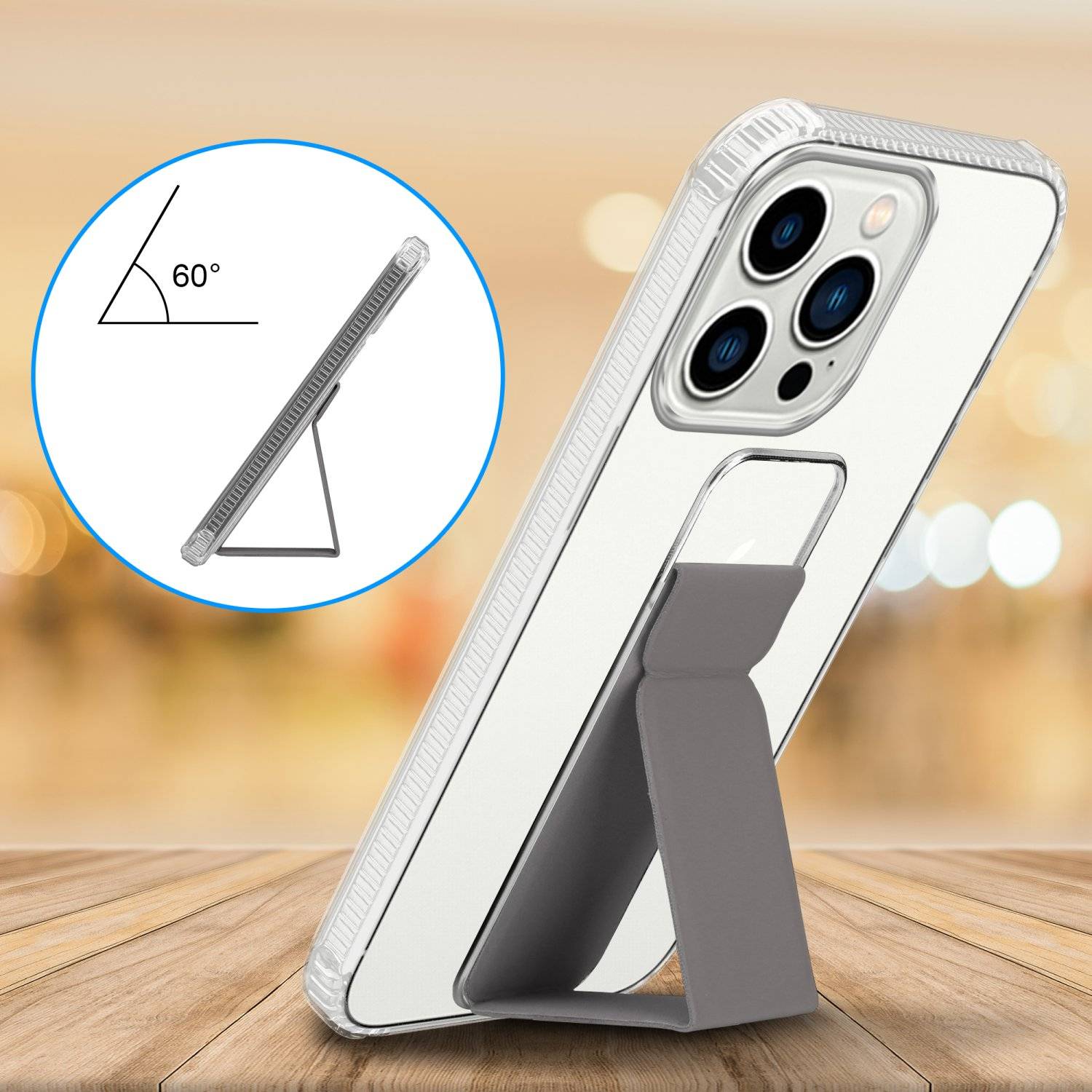 Cadorabo Schutzhülle für Apple iPhone 13 PRO MAX Hülle in Grau Etui TPU Silikon Case Cover Standfunktion