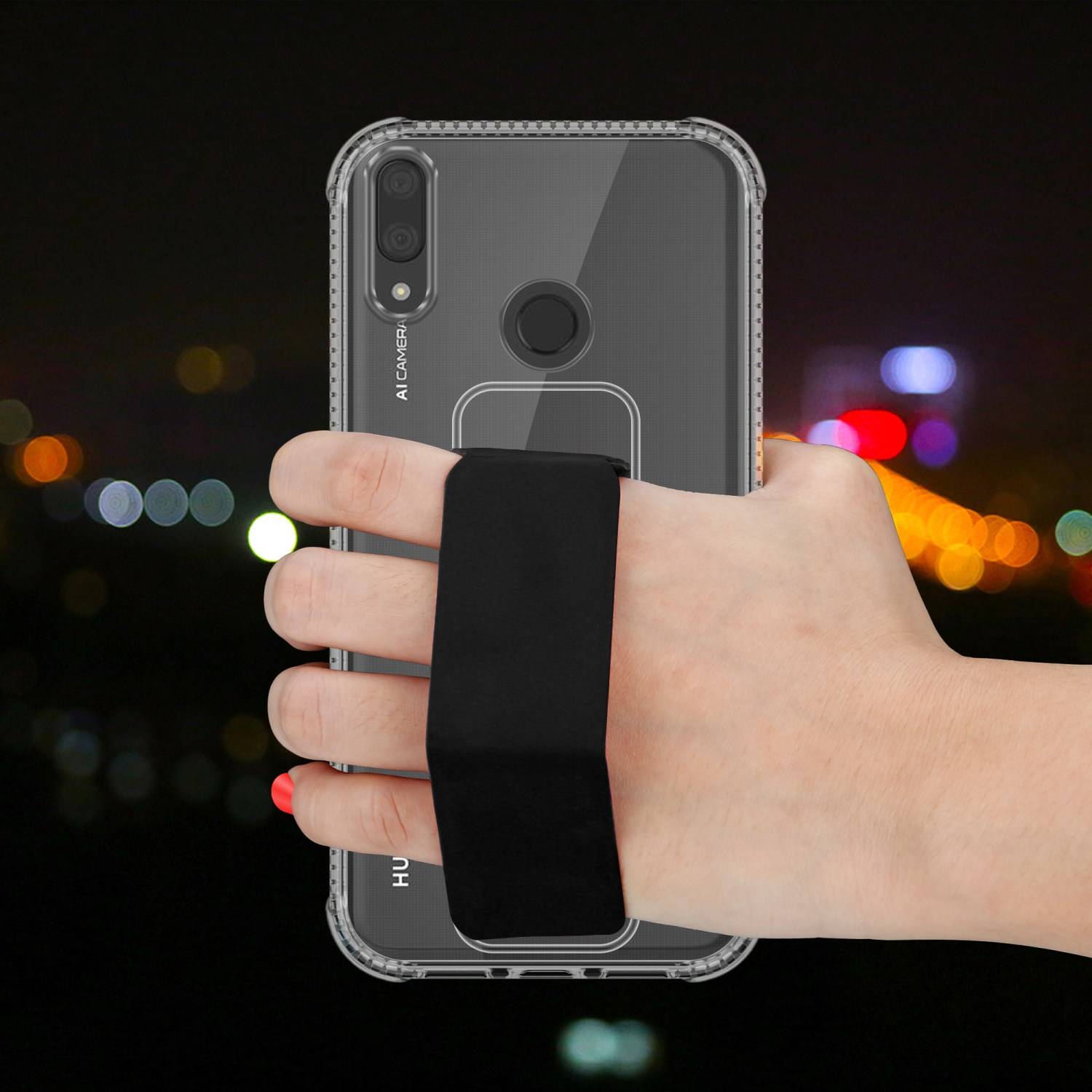 Cadorabo Schutzhülle für Huawei Y7 2019 / Y7 PRIME 2019 Hülle in Schwarz Etui TPU Silikon Case Cover Standfunktion