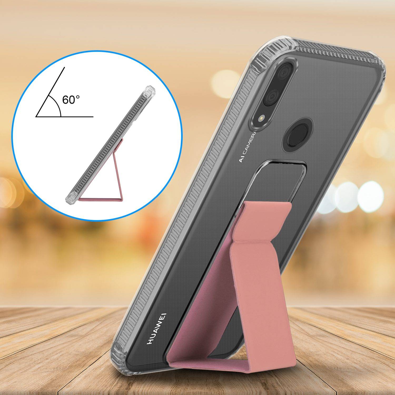 Cadorabo Schutzhülle für Huawei Y7 2019 / Y7 PRIME 2019 Hülle in Rosa Etui TPU Silikon Case Cover Standfunktion