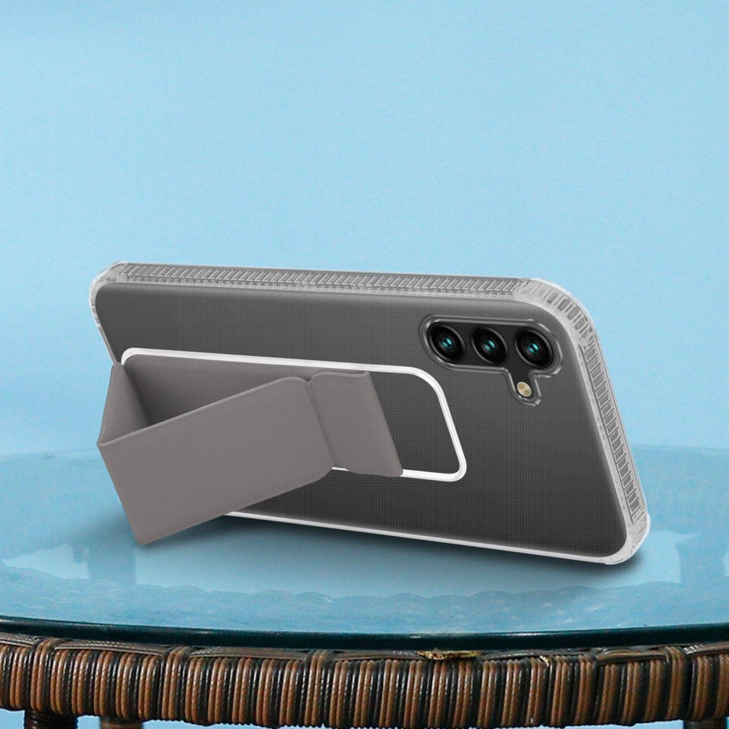 Cadorabo Schutzhülle für Samsung Galaxy A13 5G Hülle in Grau Etui TPU Silikon Case Cover Standfunktion