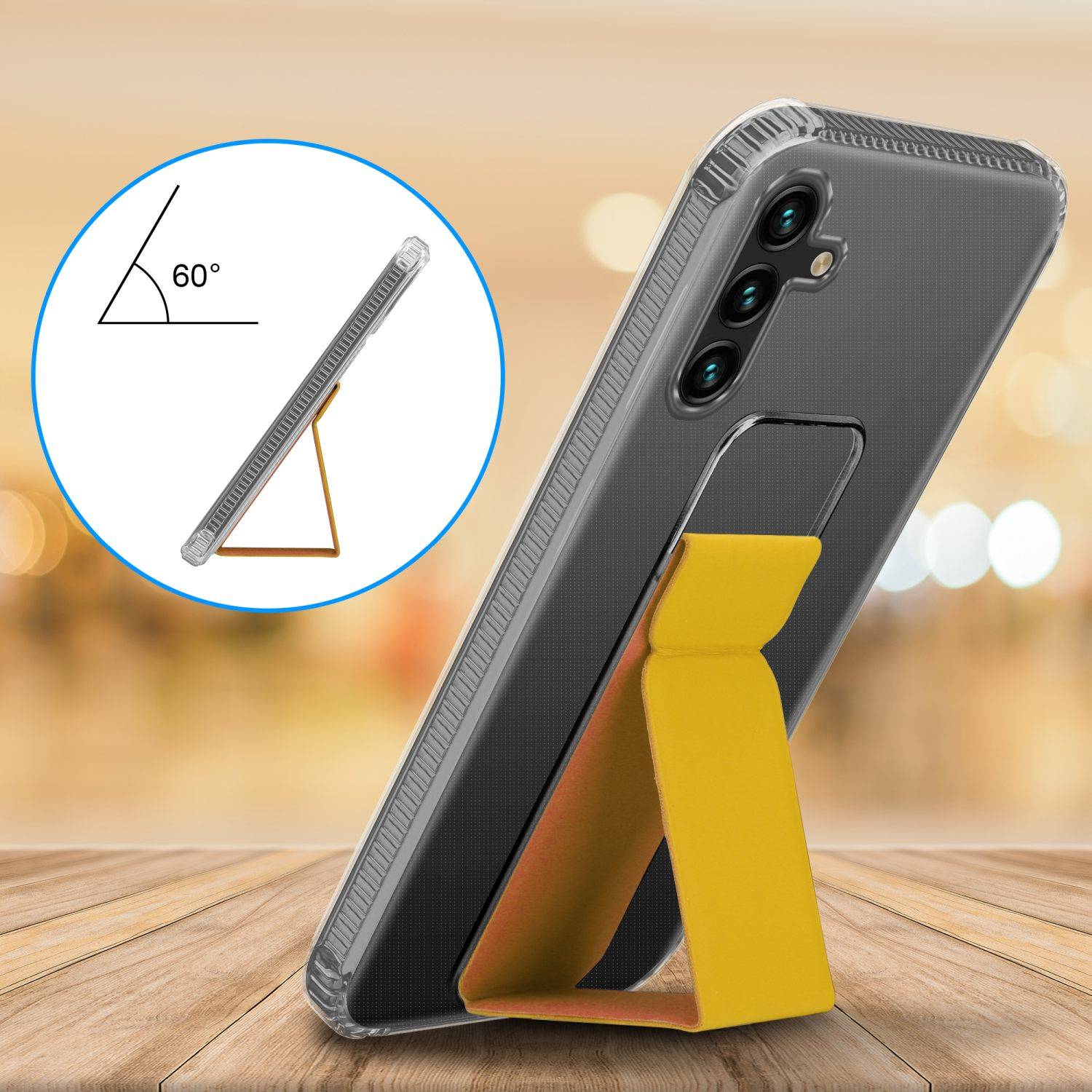 Cadorabo Schutzhülle für Samsung Galaxy A13 5G Hülle in Gelb Etui TPU Silikon Case Cover Standfunktion