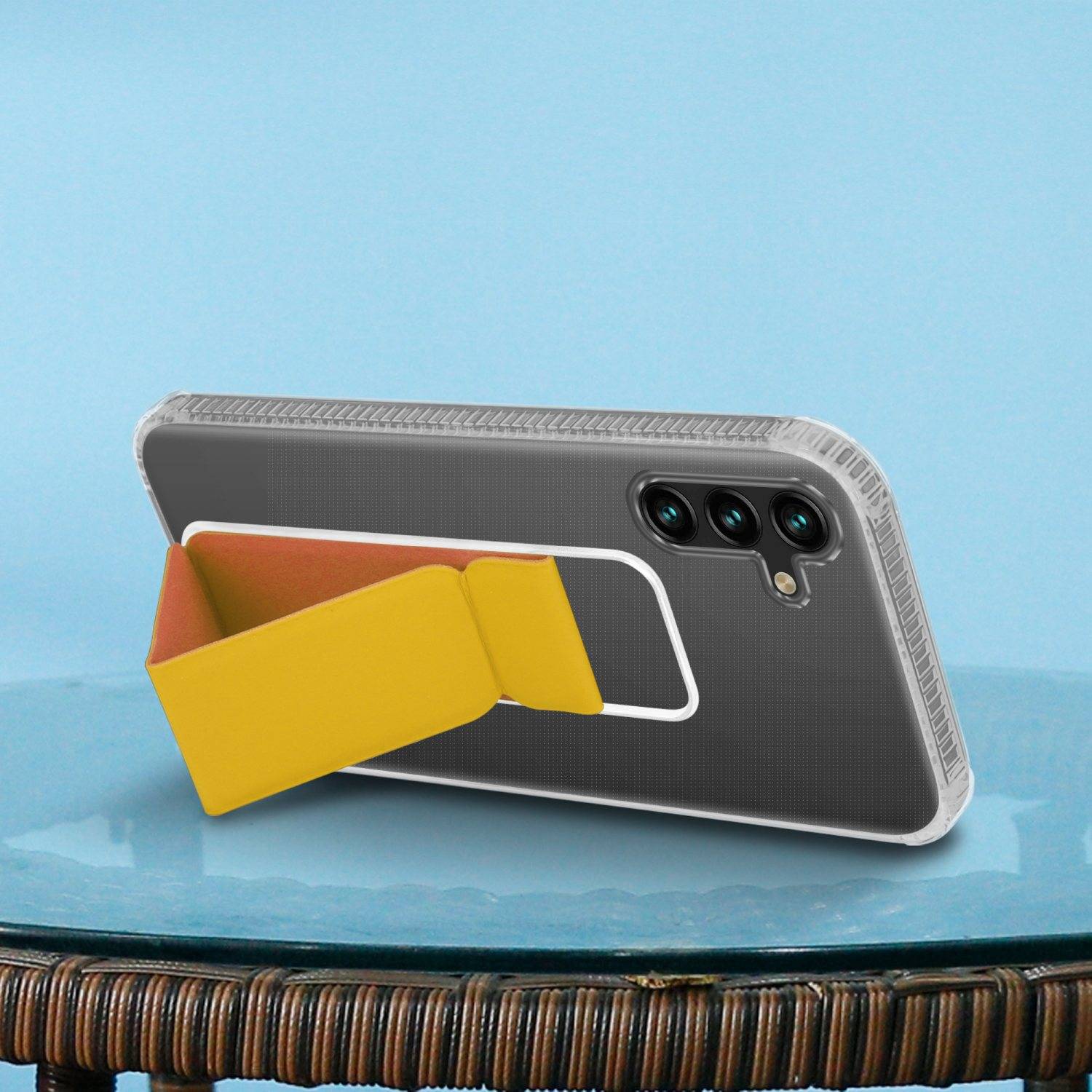 Cadorabo Schutzhülle für Samsung Galaxy A13 5G Hülle in Gelb Etui TPU Silikon Case Cover Standfunktion